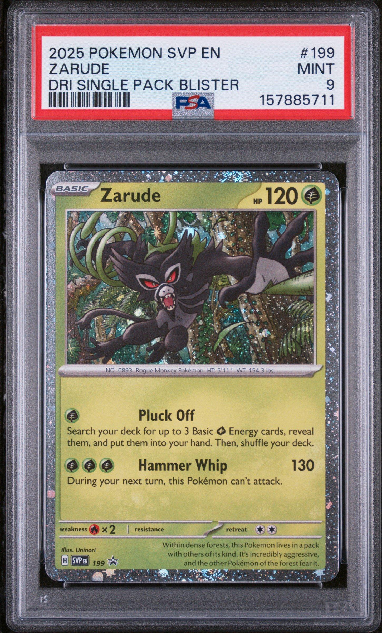2025 Pokemon Svp En-sv Black Star Promo 199 Zarude Destined Rivals