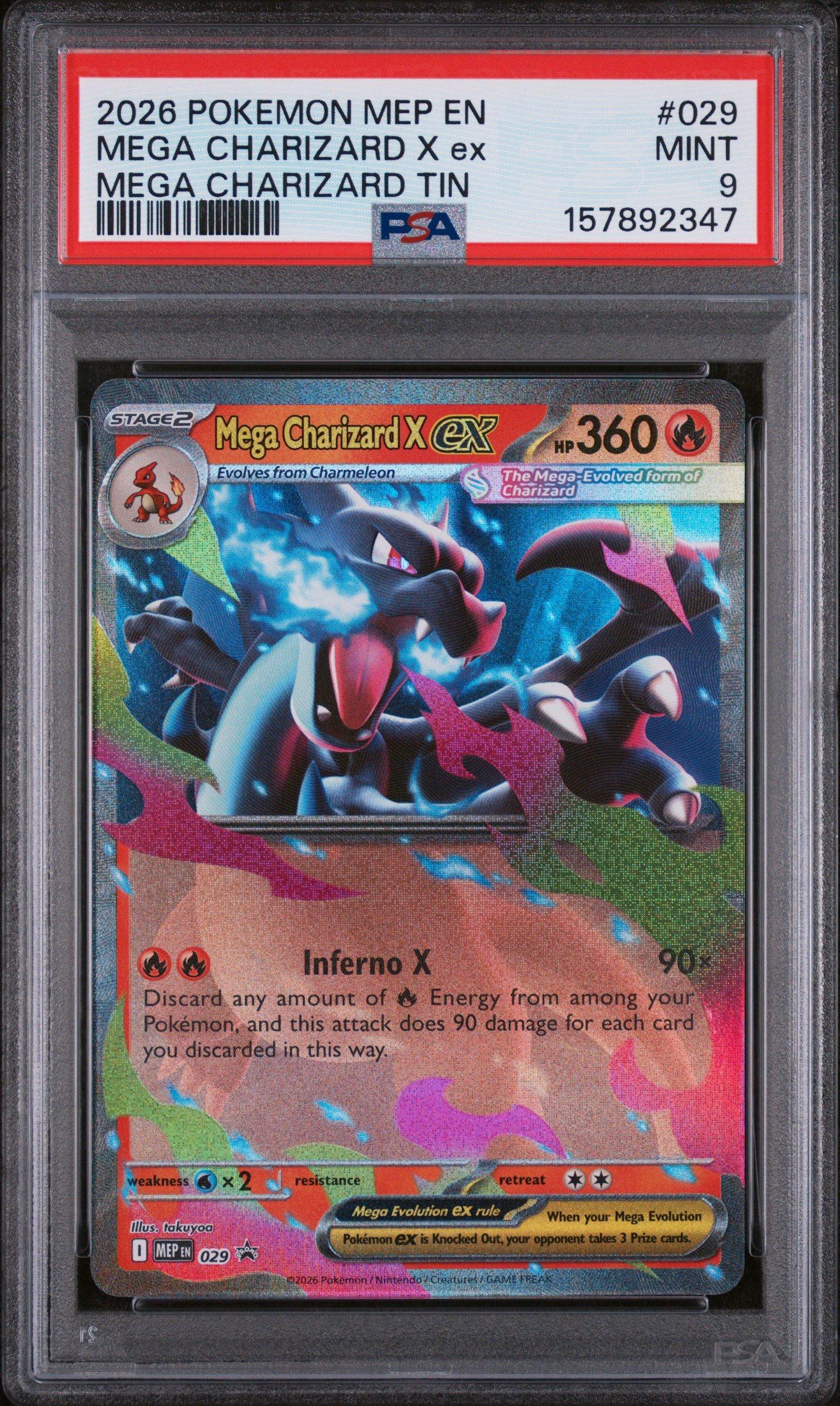 2026 Pokemon Mep En-me Black Star Promo 029 Mega Charizard X Ex