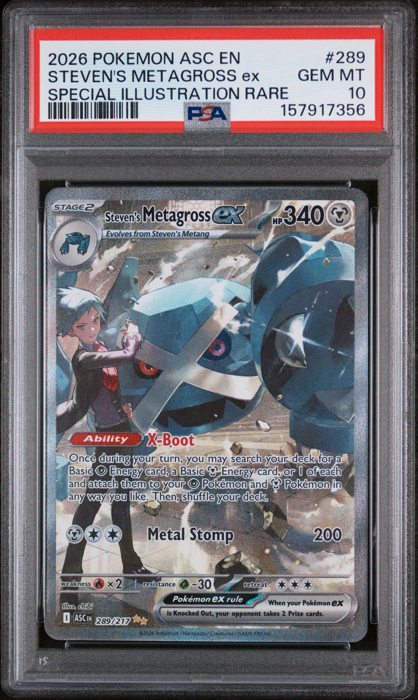 2026 Pokemon Asc En-Ascended Heroes 289 Stevens Metagross Ex Special Illustration Rare PSA 10