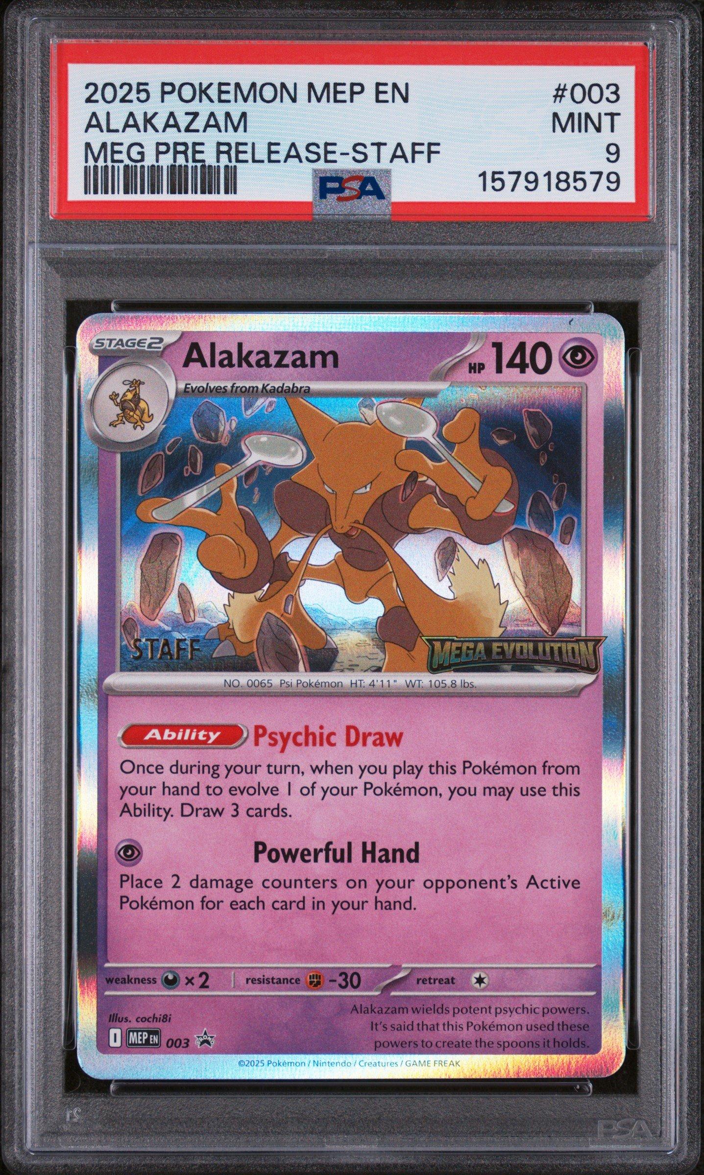 2025 Pokemon Mep En-me Black Star Promo 003 Alakazam Mega