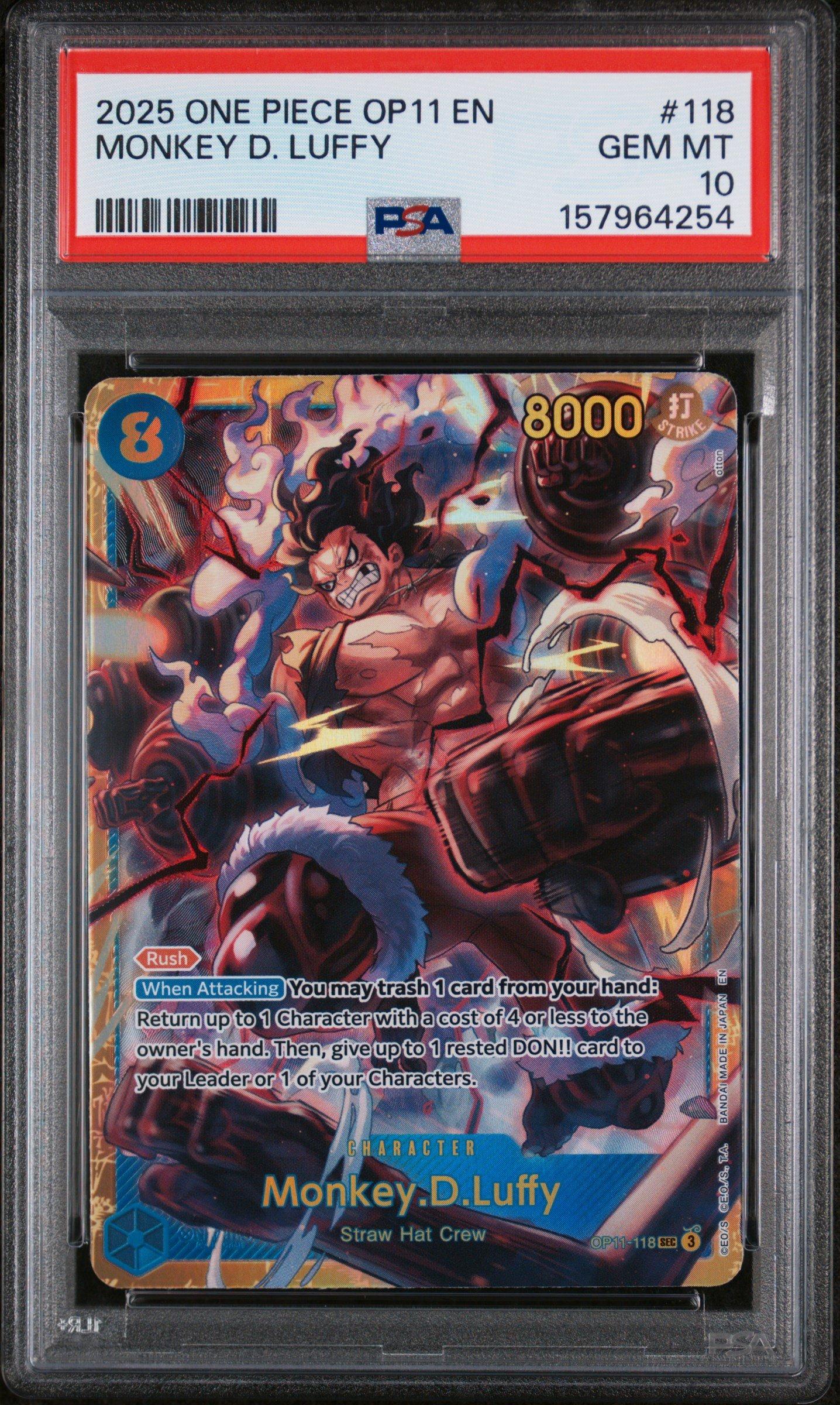 CGC PRISTINE PSA10以上 ルフィ OP11-118 a558 2025 One Piece Op11-a Fist Of Divine Speed 118 Monkey D. Luffy PSA
