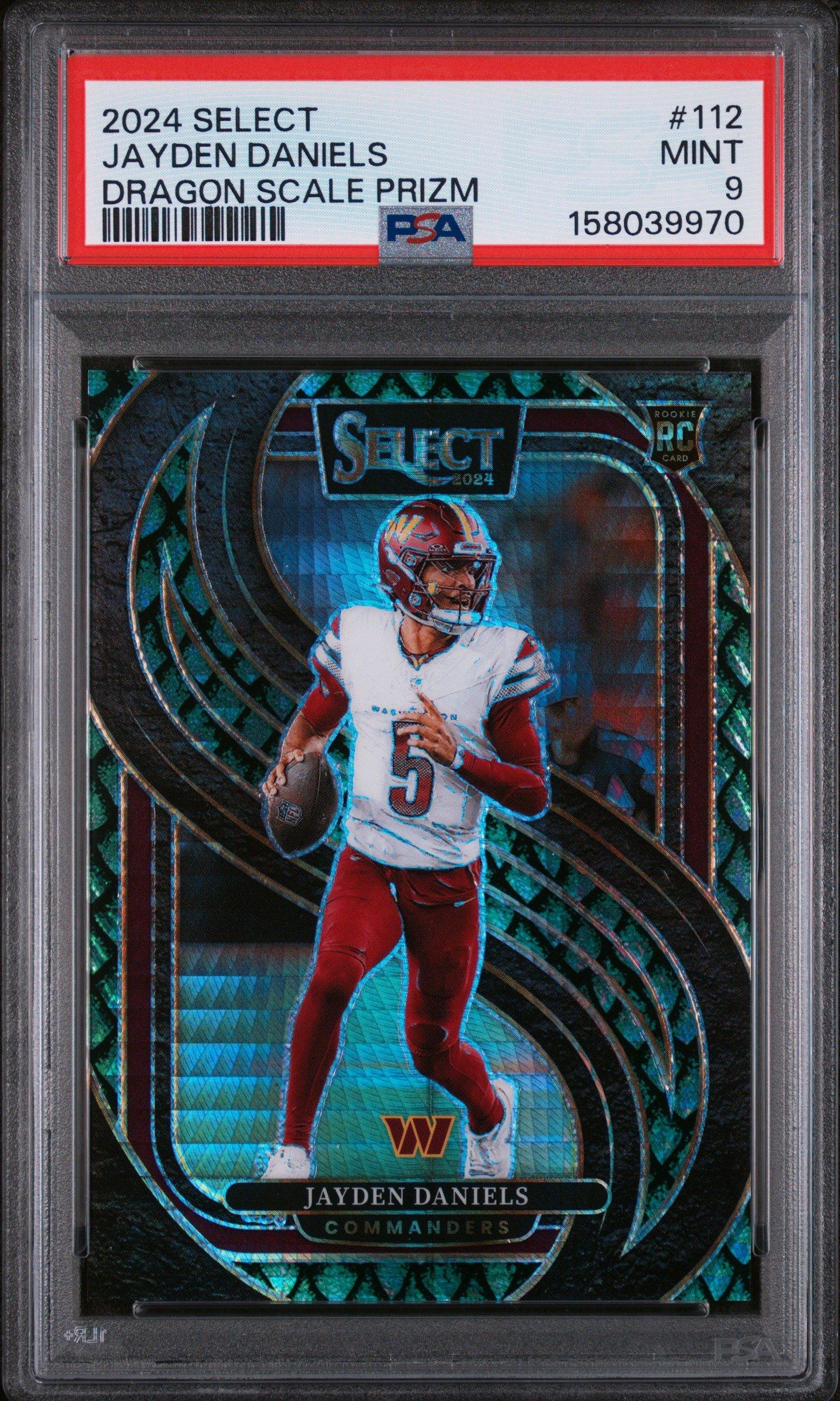 2024 Panini Select 112 Jayden Daniels Dragon Scale Prizm PSA 9