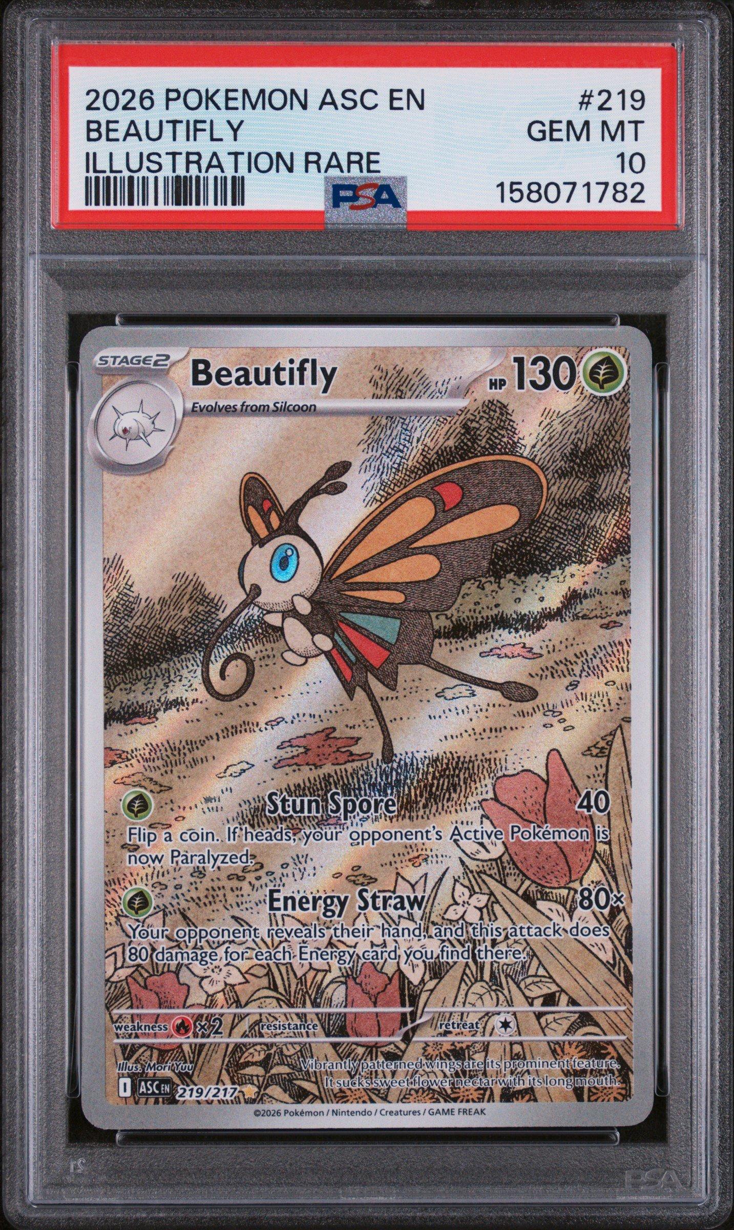 pokemon beautifly card 2026 Pokemon Asc En-ascended Heroes 219 Beautifly Illustration Rare PSA 10