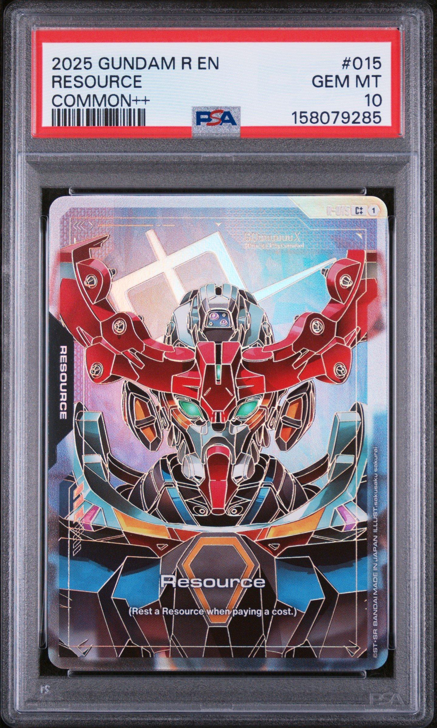 2025 Gundam Resource 015 Resource Common++ PSA 10 Graded Card