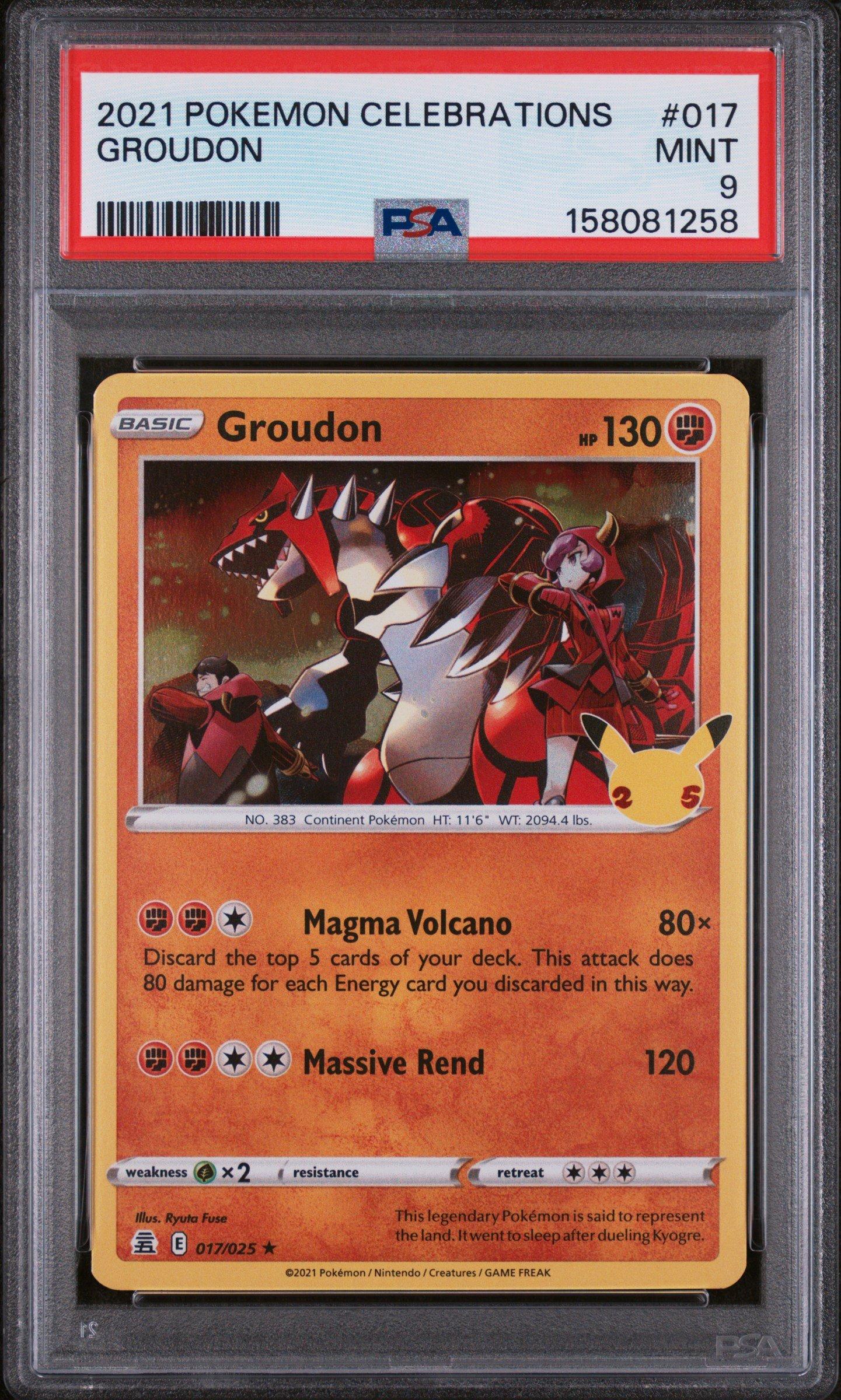 2021 Pokemon Celebrations 017 Groudon PSA 9 Graded Card | GameStop