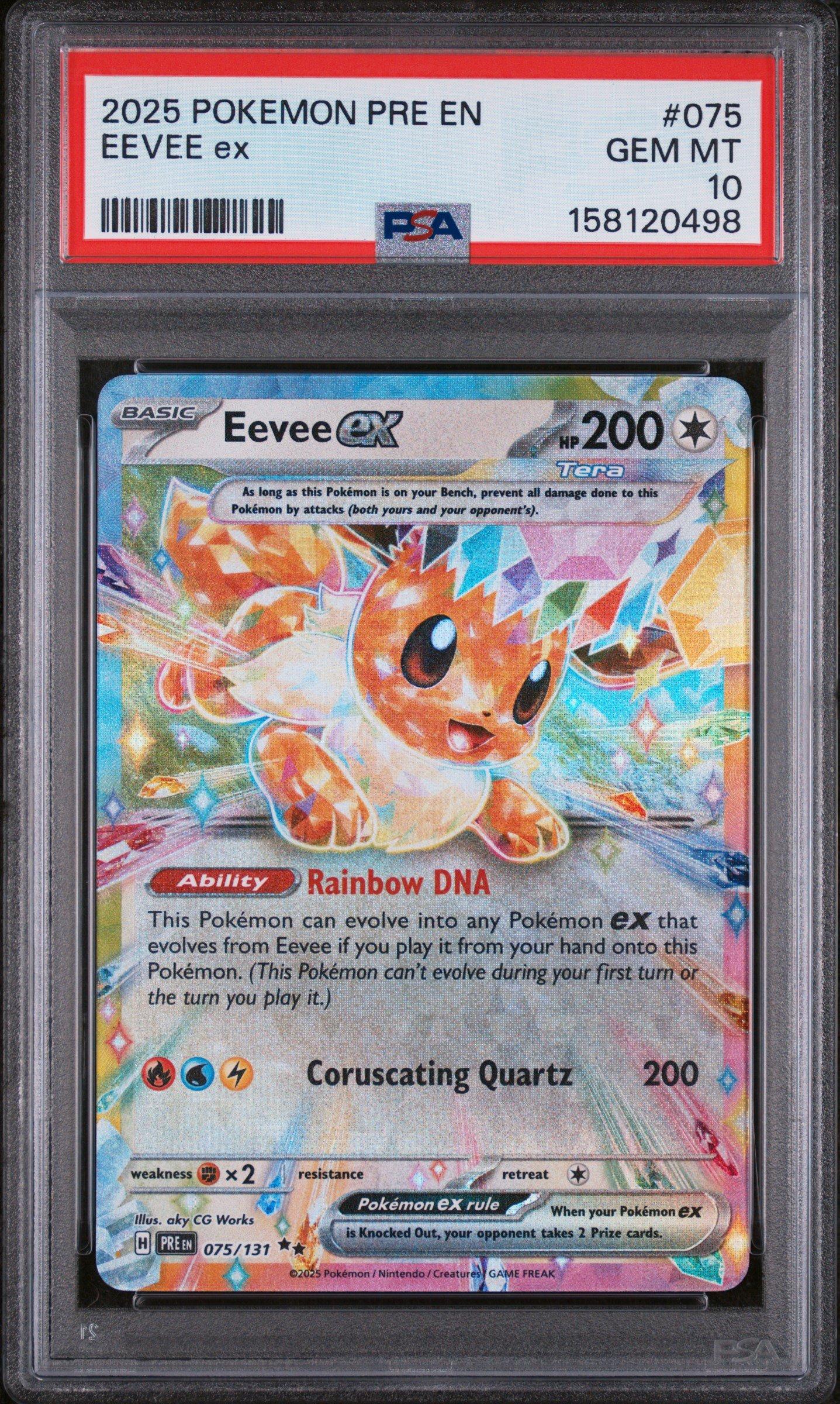 2025 Pokemon Pre En-prismatic Evolutions 075 Eevee Ex PSA 10