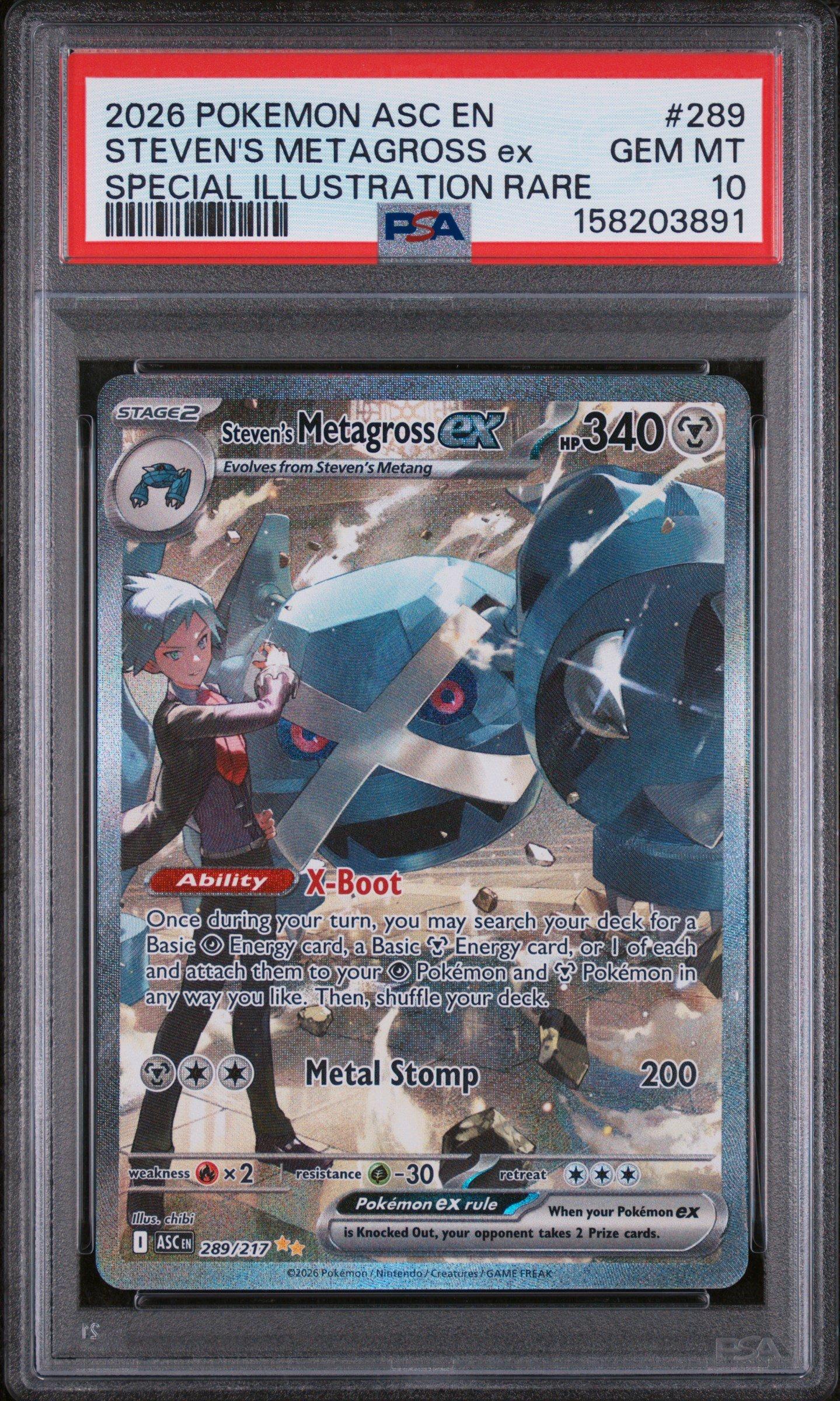 2026 Pokemon Asc En-Ascended Heroes 289 Stevens Metagross Ex Special Illustration Rare PSA 10