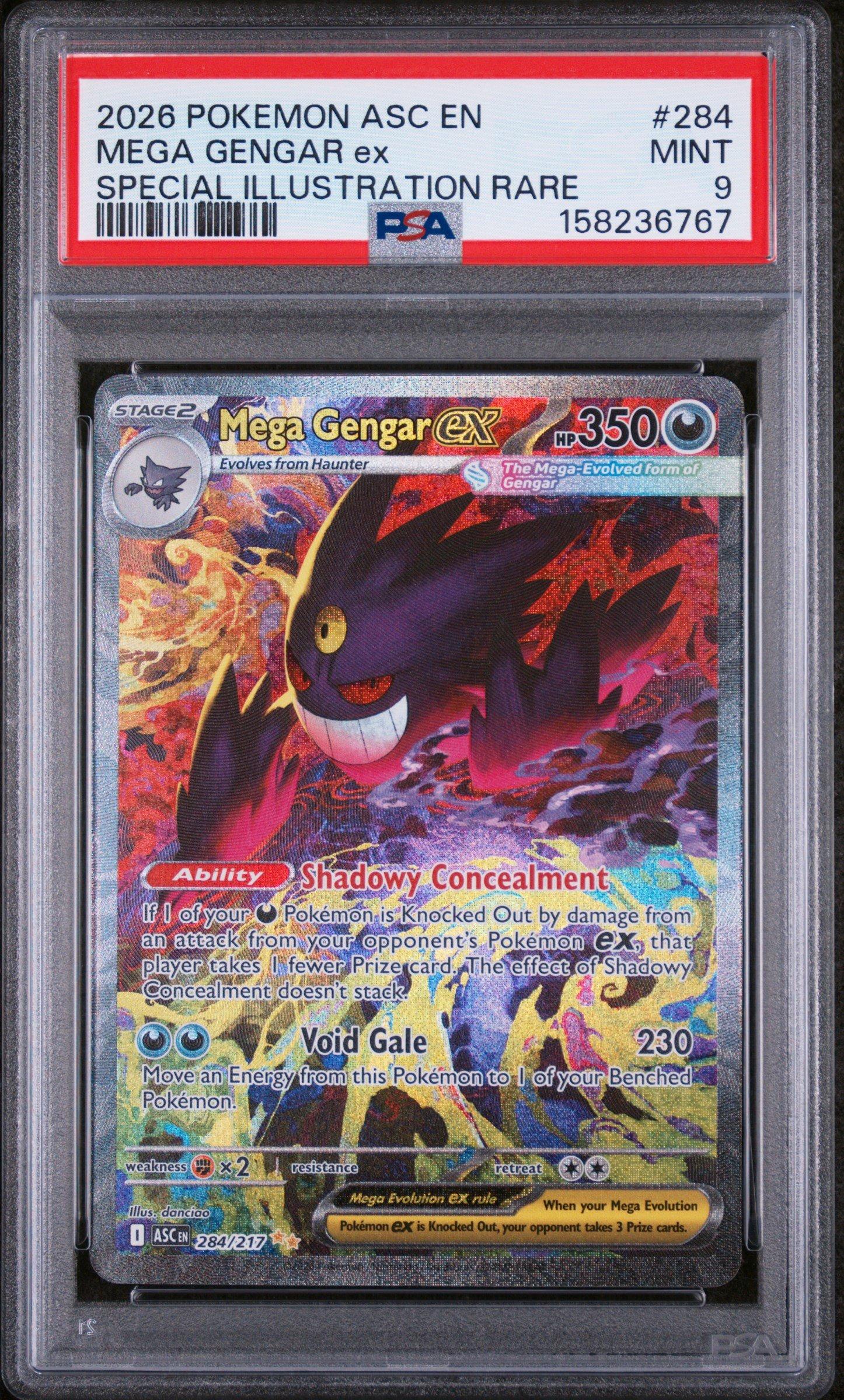 rare gengar card 2026 Pokemon Asc En-ascended Heroes 284 Mega Ex Special Illustration PSA 9 Graded 20 Retreat Cost Most Expensive Gengar Pokémon Cards