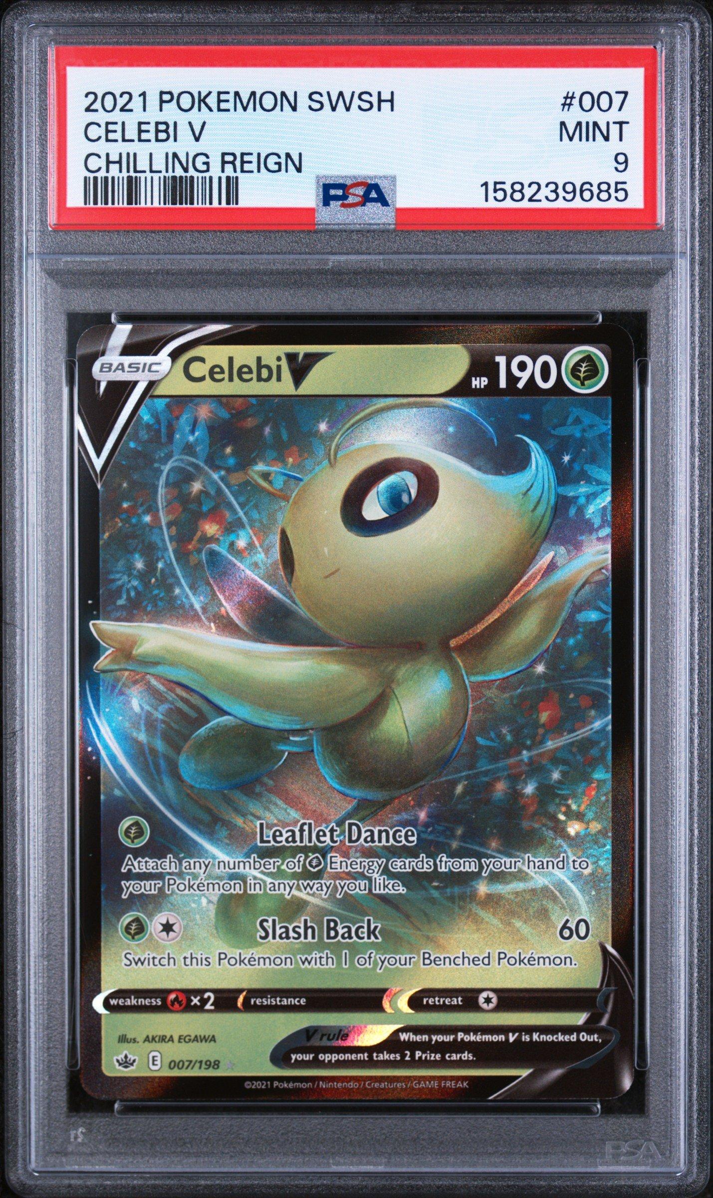 セレビィ V #175 GEM MT 2021 POKEMON 2021 Pokemon Sword & Shield Chilling Reign 007 Celebi V PSA 9