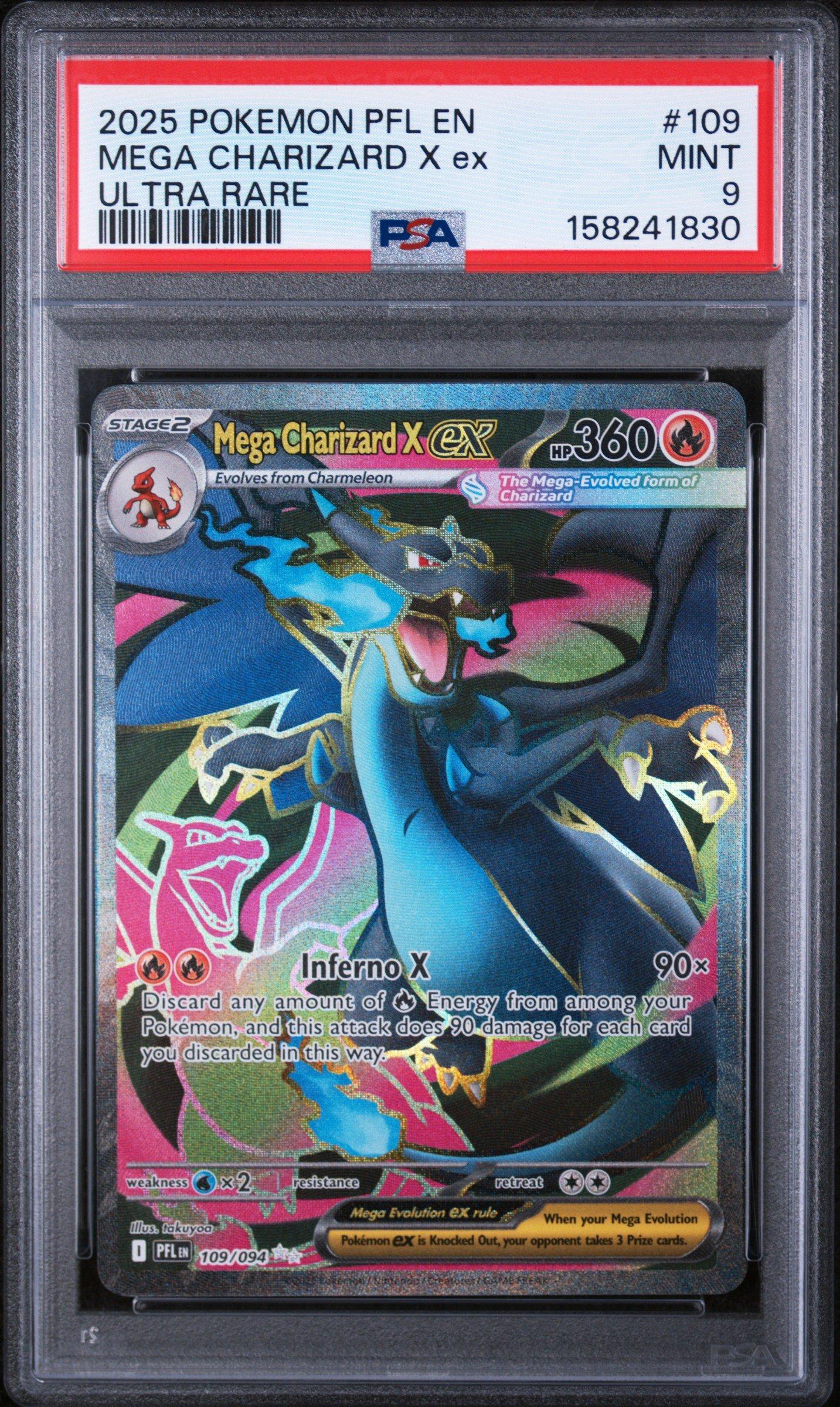2025 Pokemon Pfl En-phantasmal Flames 109 Mega Charizard X Ex