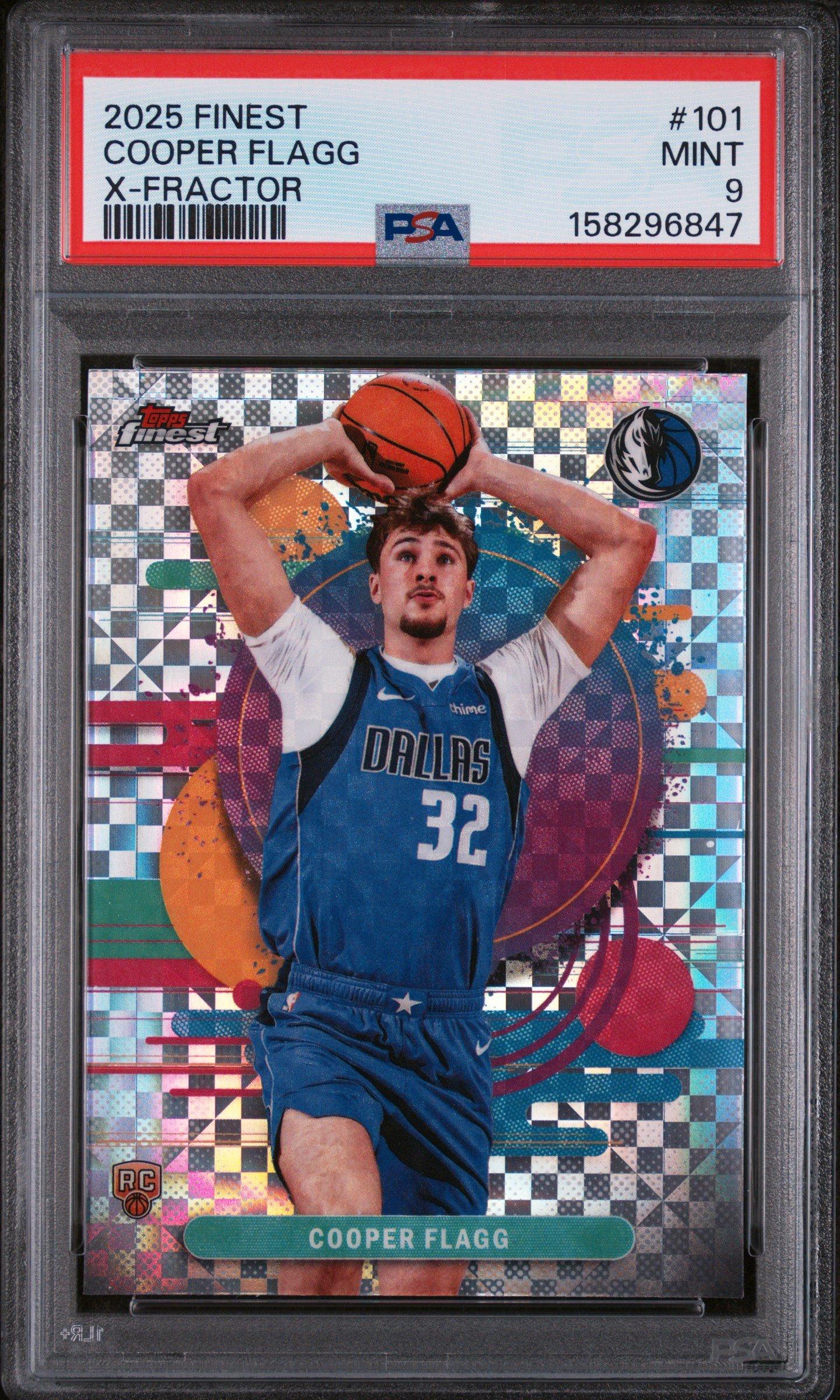 2025 Topps Finest 101 Cooper Flagg X-fractor PSA 9 Graded Card