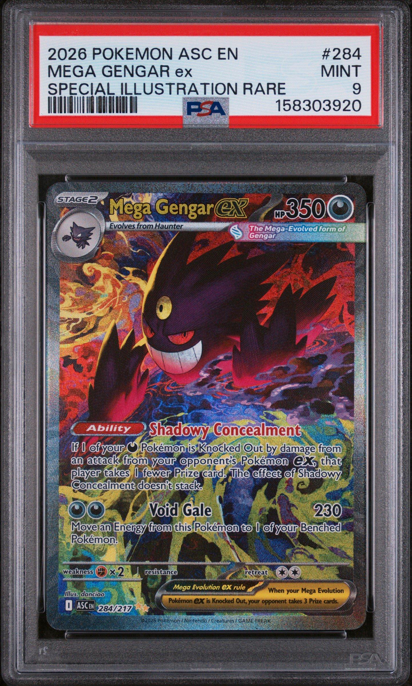 2026 Pokemon Asc En-ascended Heroes 284 Mega Gengar Ex Special