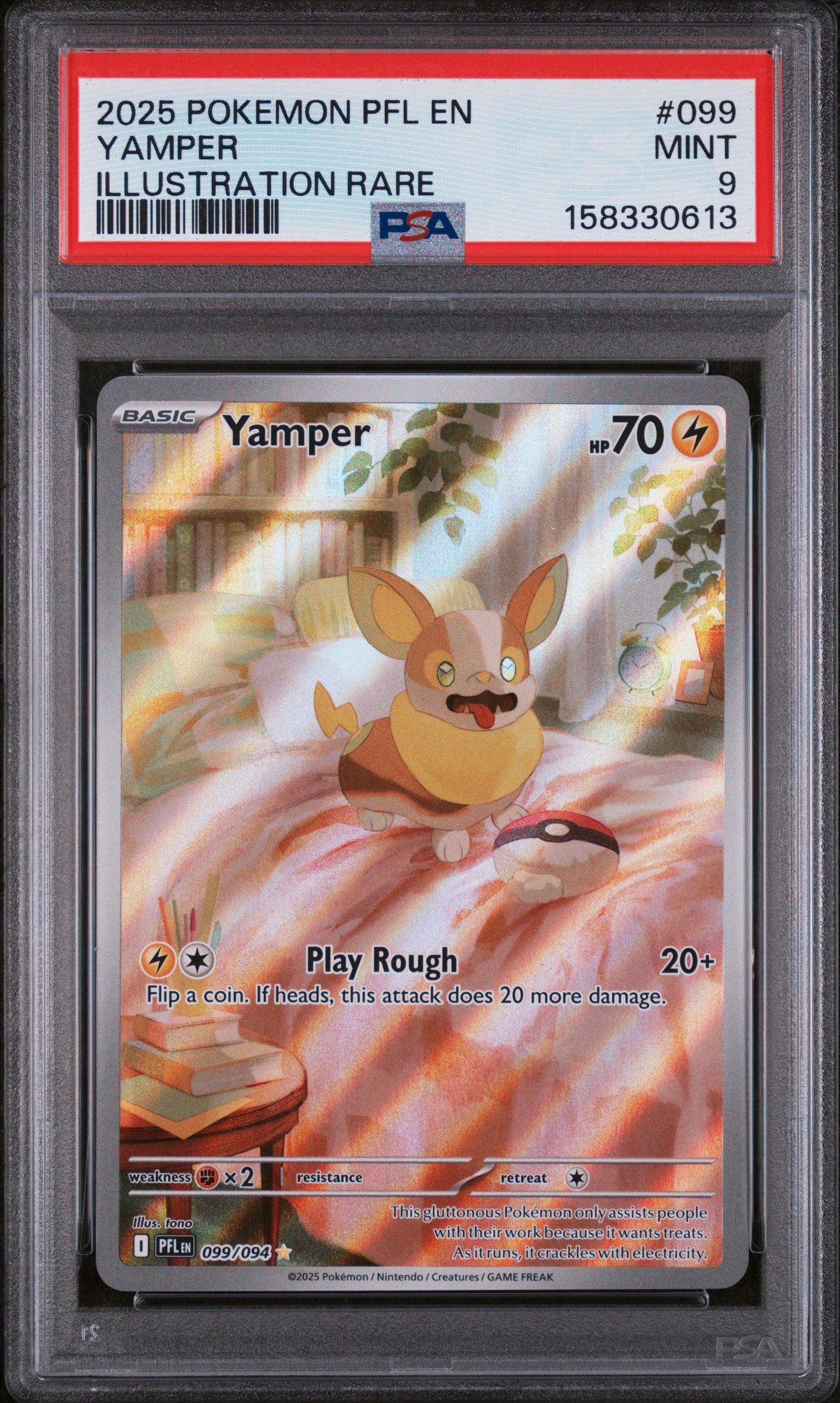 2025 Pokemon Pfl En-phantasmal Flames 099 Yamper Illustration Rare