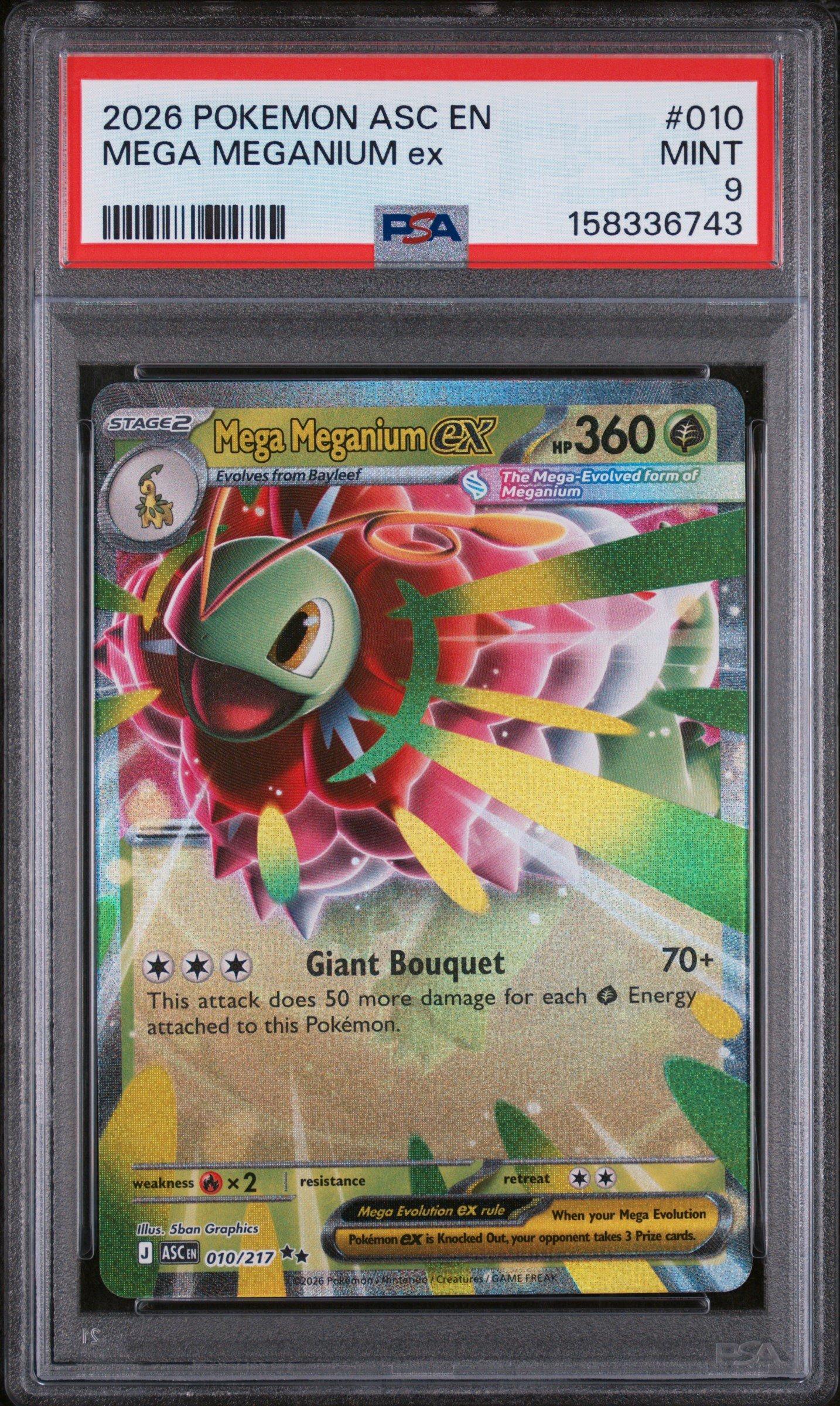 2026 Pokemon Asc En-ascended Heroes 010 Mega Meganium Ex PSA 9