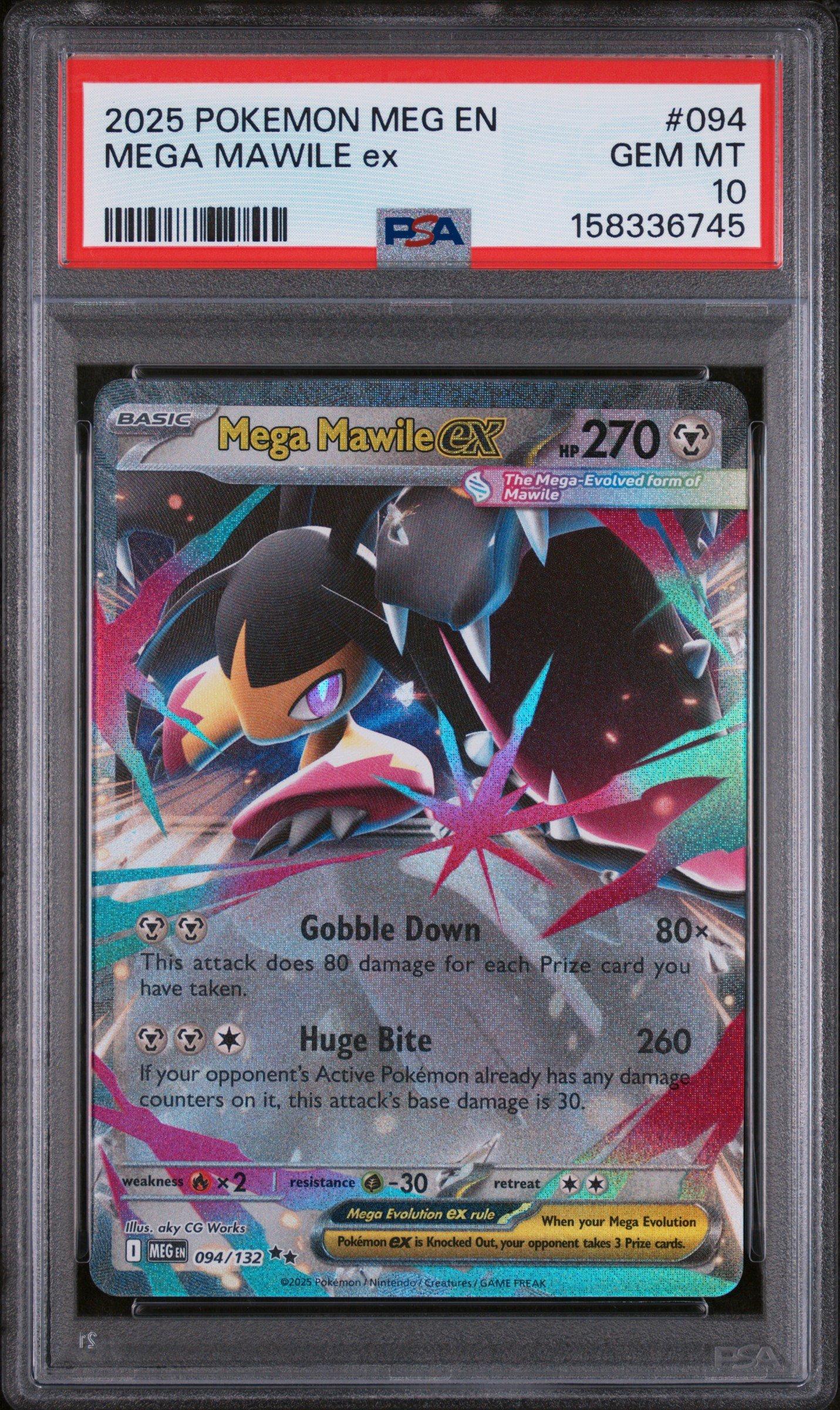 2025 Pokemon Meg En-mega Evolution 094 Mega Mawile Ex PSA 10