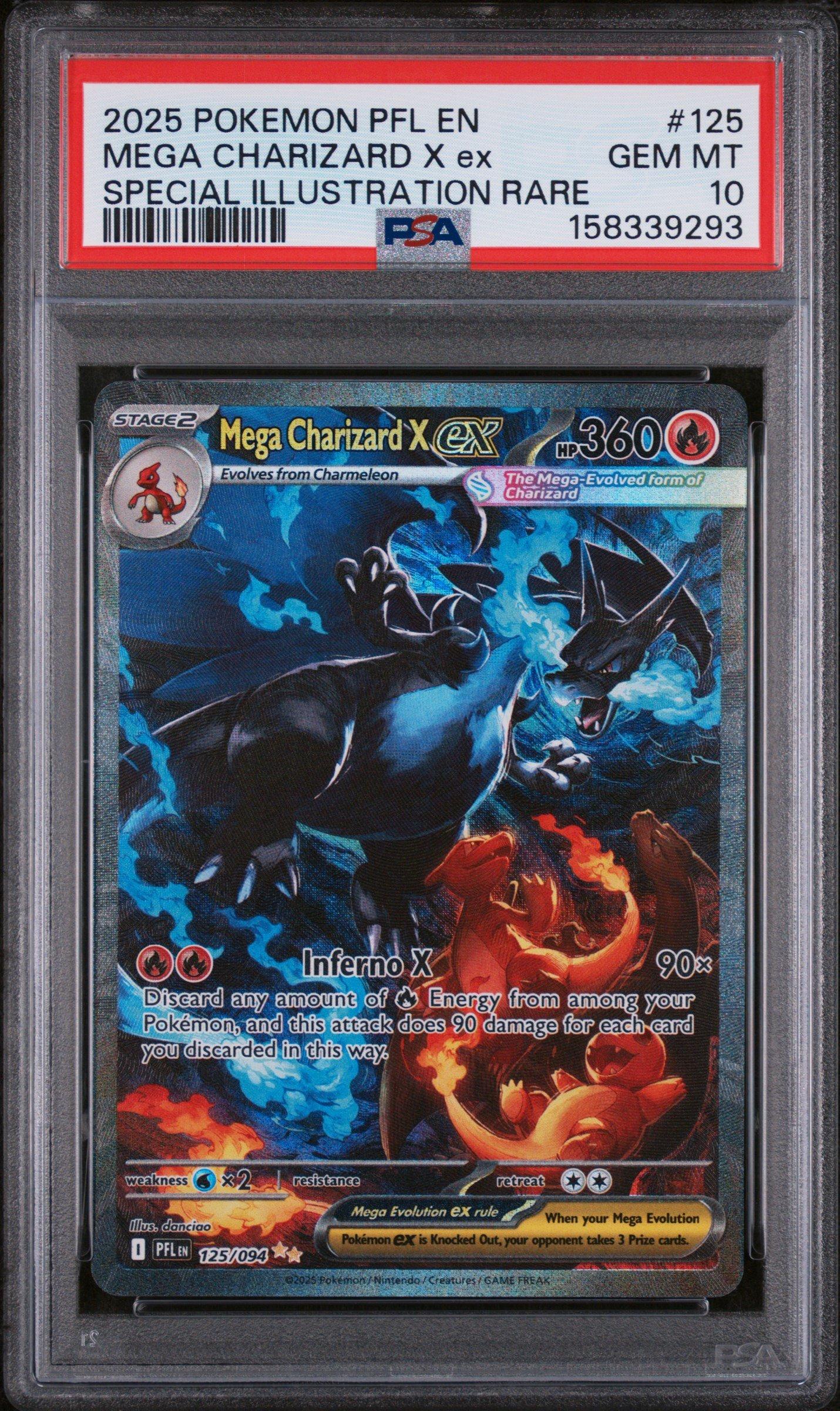 2025 Pokemon Pfl En-phantasmal Flames 125 Mega Charizard X Ex