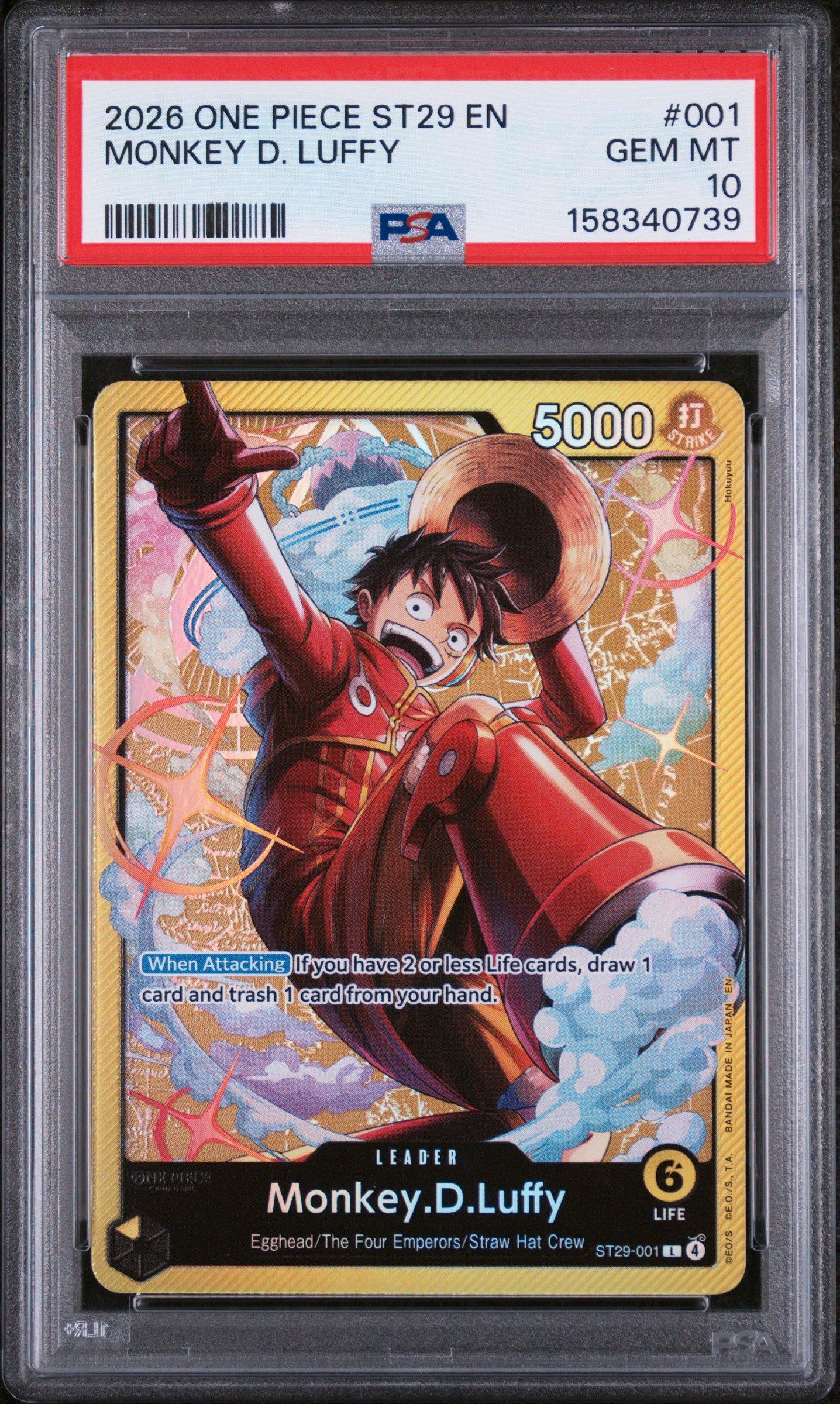 ワンピース カードゲーム PSA10 ONE PIECE ST29-001 MONKEY D. LUFFY 2026 One Piece Starter Deck St29-egghead 001 Monkey D. Luffy PSA