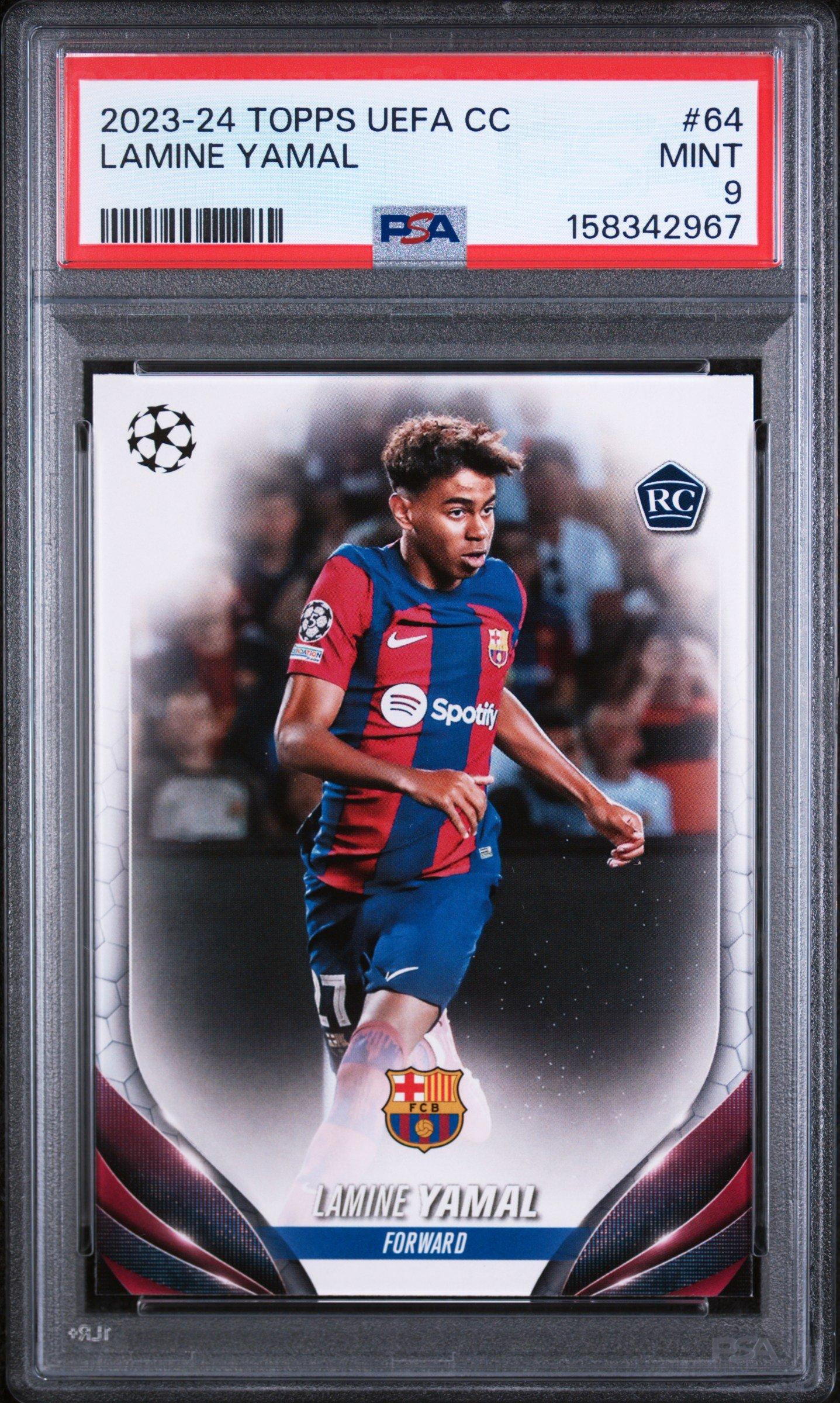 lamine yamal graded card 2023-24 Donruss #177 RC Rookie FC Barcelona Official FIFA Soccer Card in Raw (NM or Better) Condition : Collectibles & Fine Art this striking card also showcases Lamine Yamal across the front to make it the ultimate collectors item. Got really lucky with a
