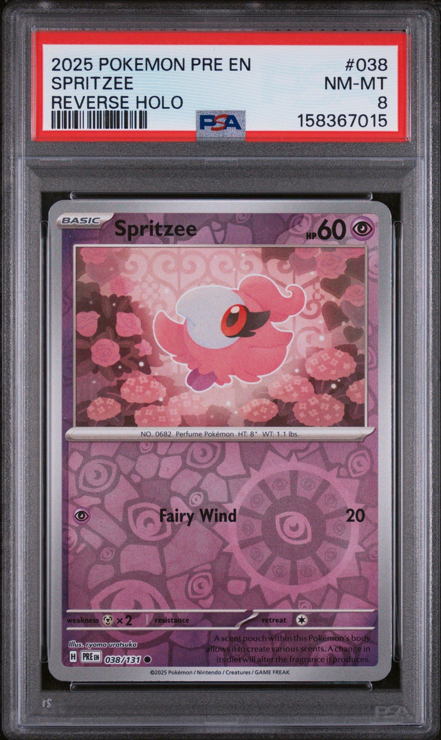 化石　C-38 2025 Pokemon Pre En-prismatic Evolutions 038 Spritzee Reverse Holo