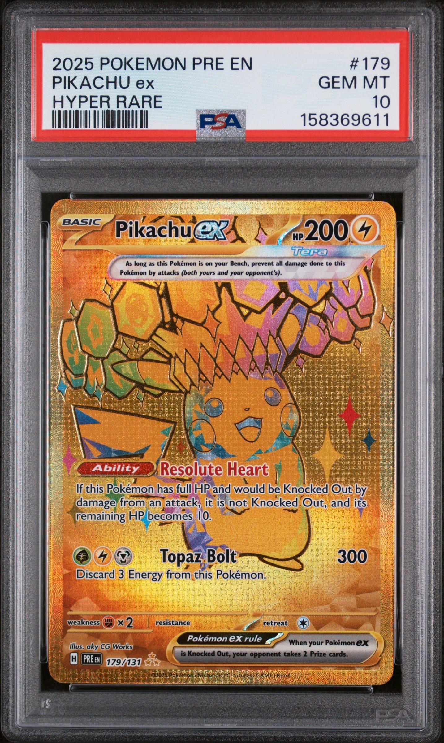 2025 Pokemon Pre En-prismatic Evolutions 179 Pikachu Ex Hyper Rare