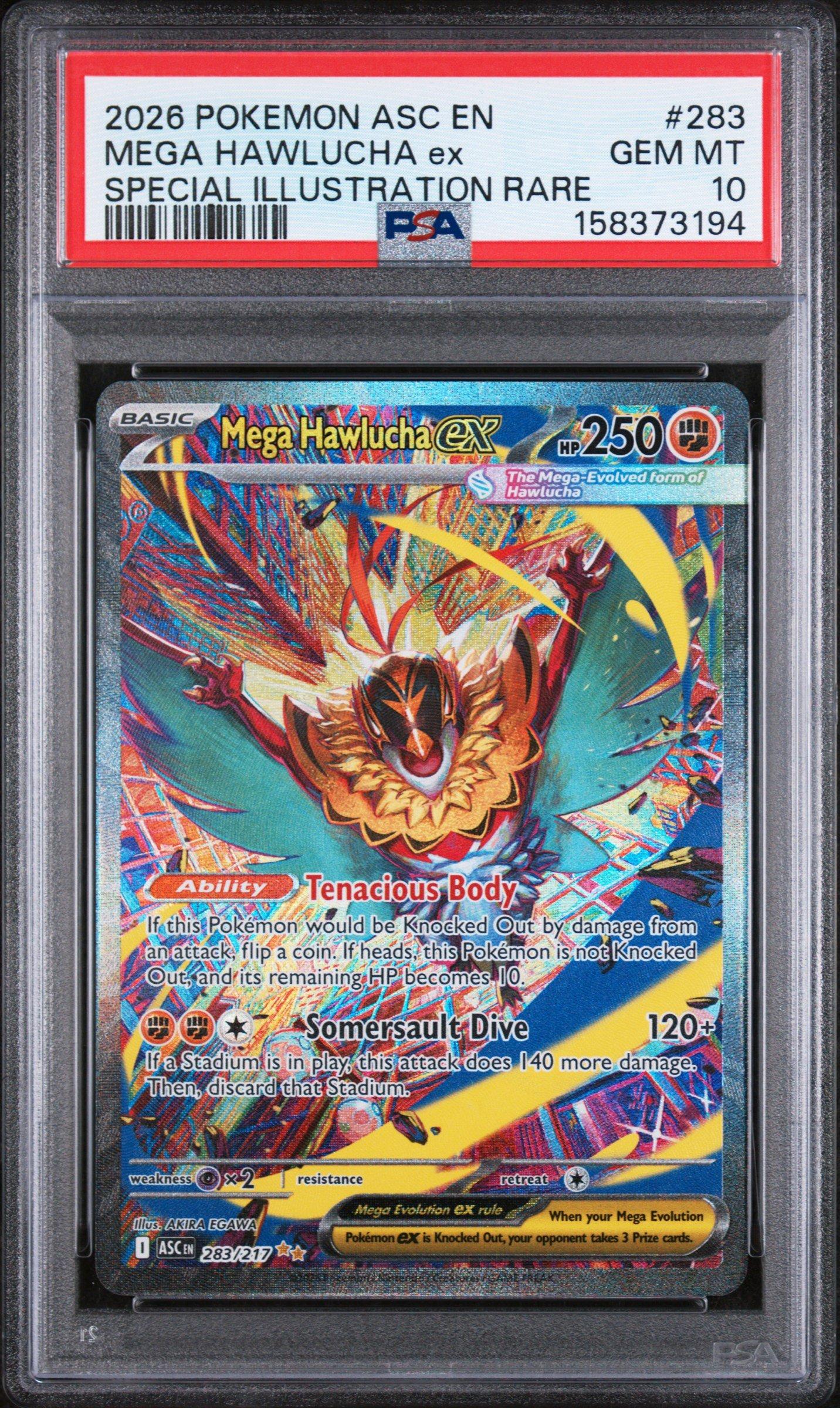 mega hawlucha pokemon card 2026 Pokemon Asc En-ascended Heroes 283 Mega Hawlucha Ex Special  Illustration Rare PSA 10