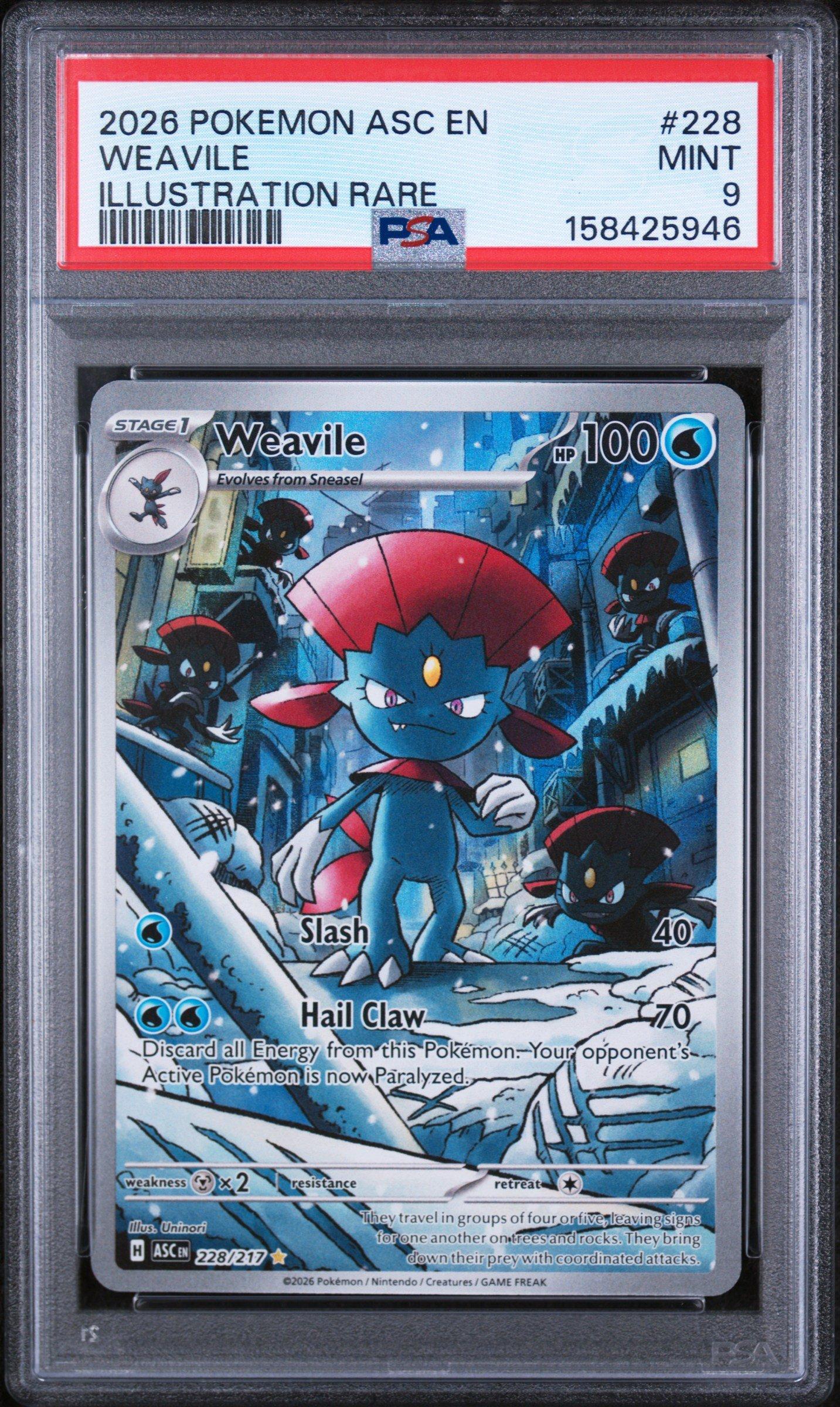 2026 Pokemon Asc En-ascended Heroes 228 Weavile Illustration Rare