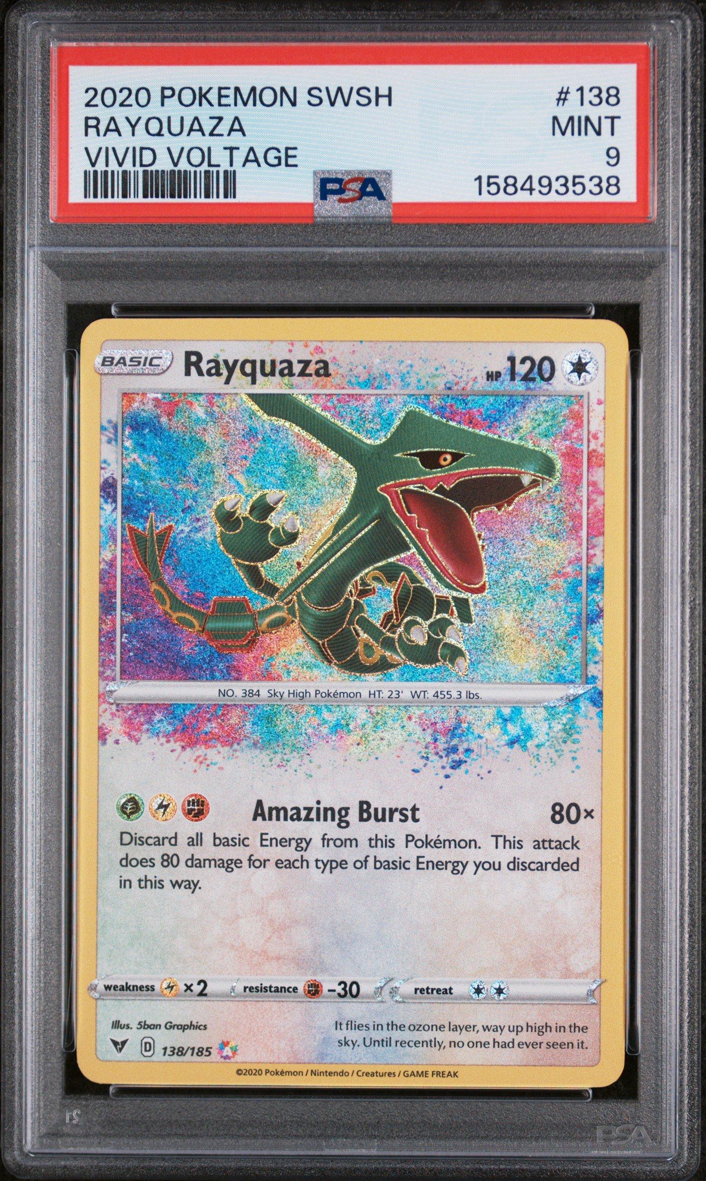 2020 Pokemon Sword & Shield Vivid Voltage 138 Rayquaza PSA 9