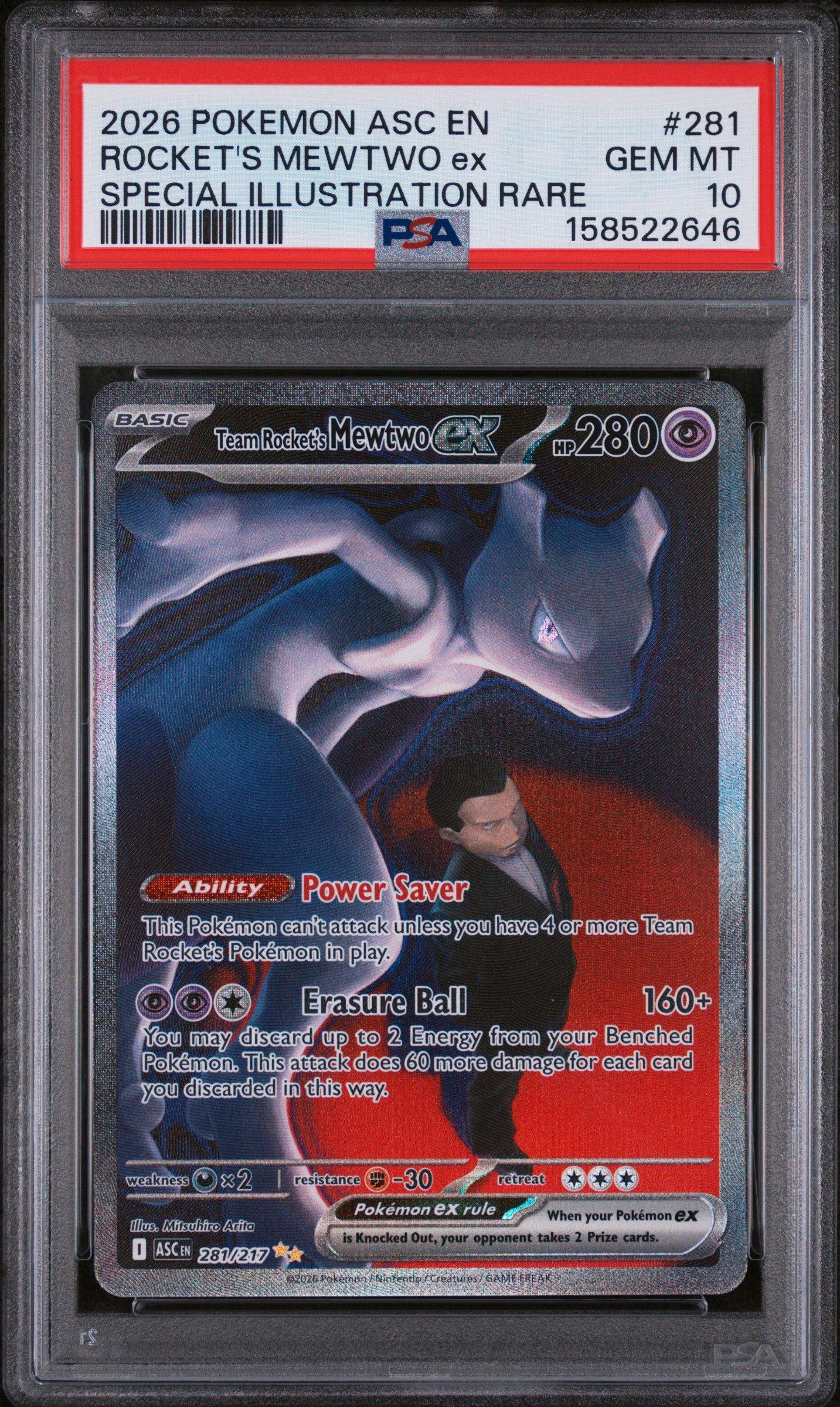 2026 Pokemon Asc En-ascended Heroes 281 Team Rocket's Mewtwo Ex