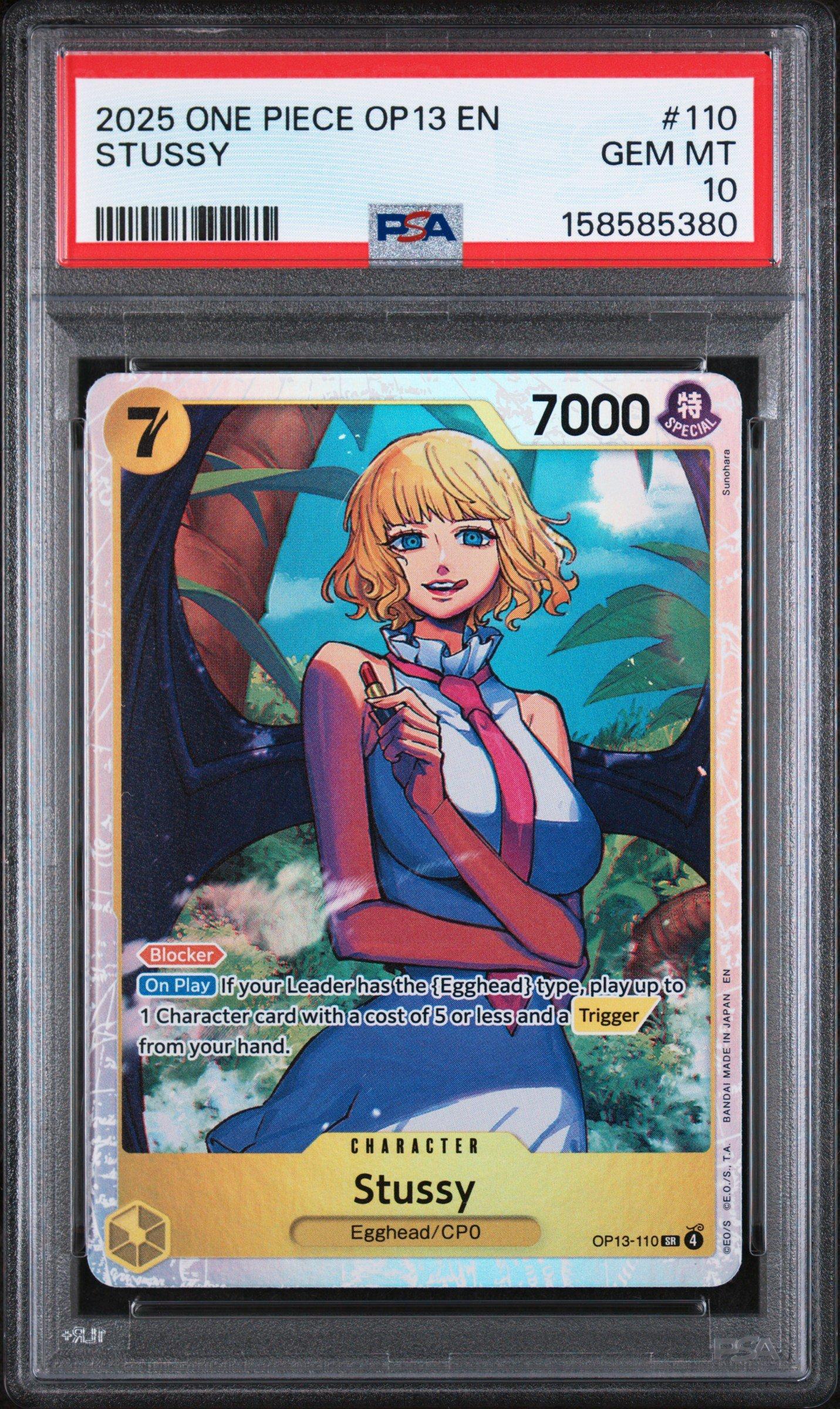 2025 One Piece Op13-carrying On His Will 110 Stussy PSA 10 Graded