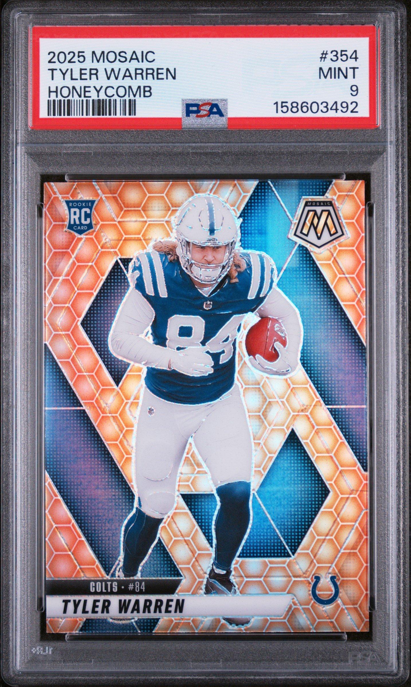 2025 Panini Mosaic 354 Tyler Warren Honeycomb PSA 9 Graded Card