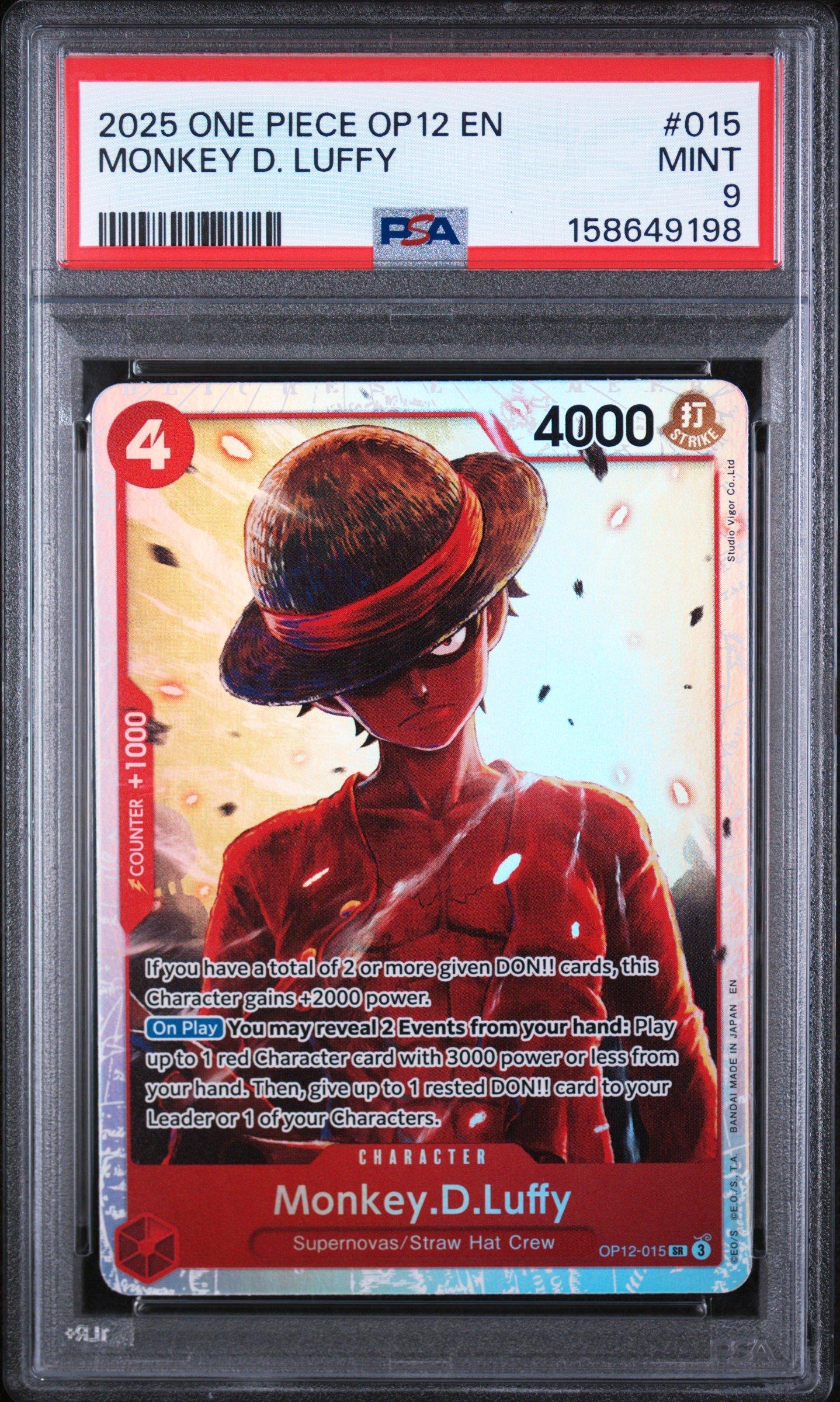 2025 One Piece Op12-legacy Of The Master 015 Monkey D. Luffy PSA 9