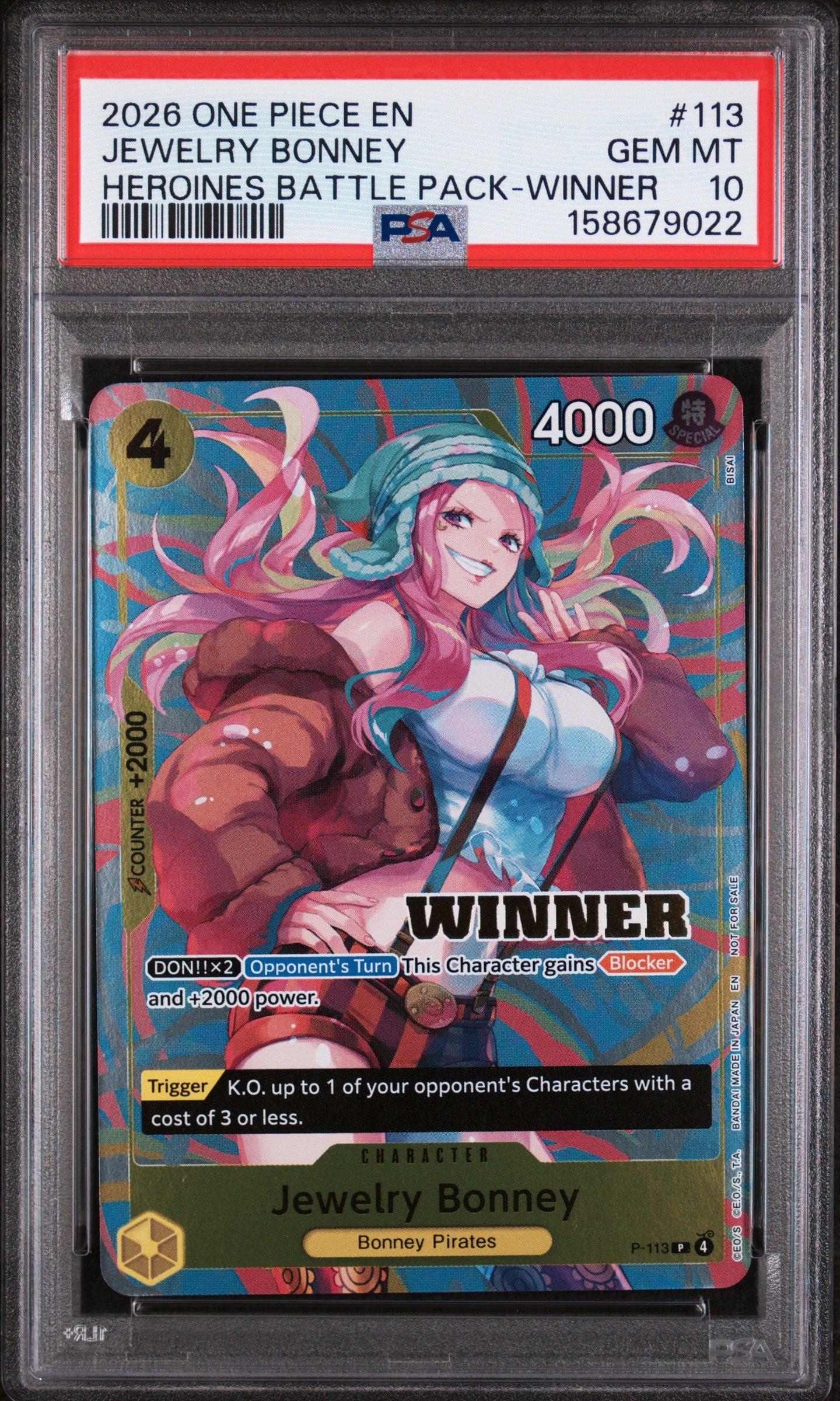 2026 One Piece Heroines Battle Pack 113 Jewelry Bonney Winner PSA