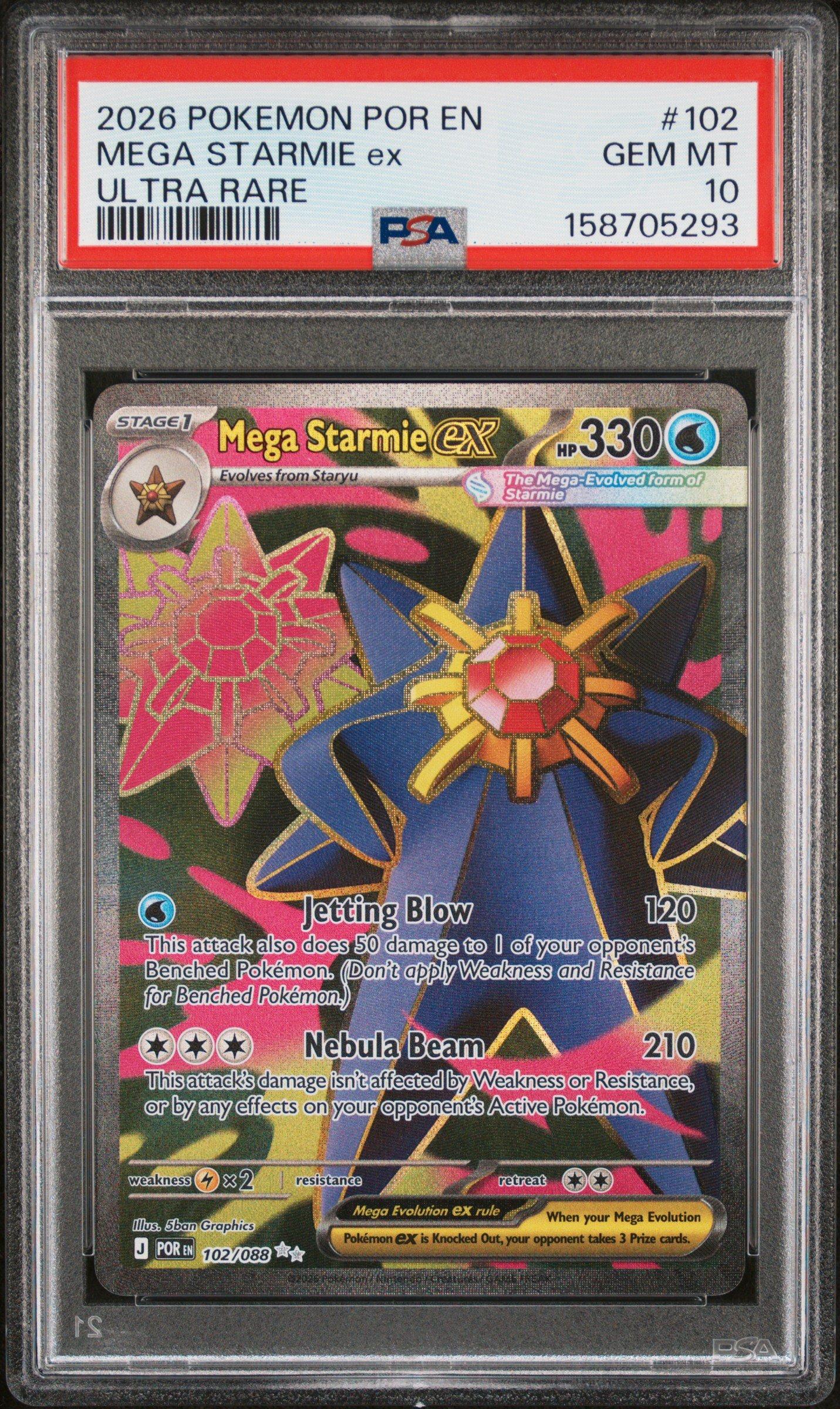 2026 Pokemon Por En-perfect Order 102 Mega Starmie Ex Ultra Rare