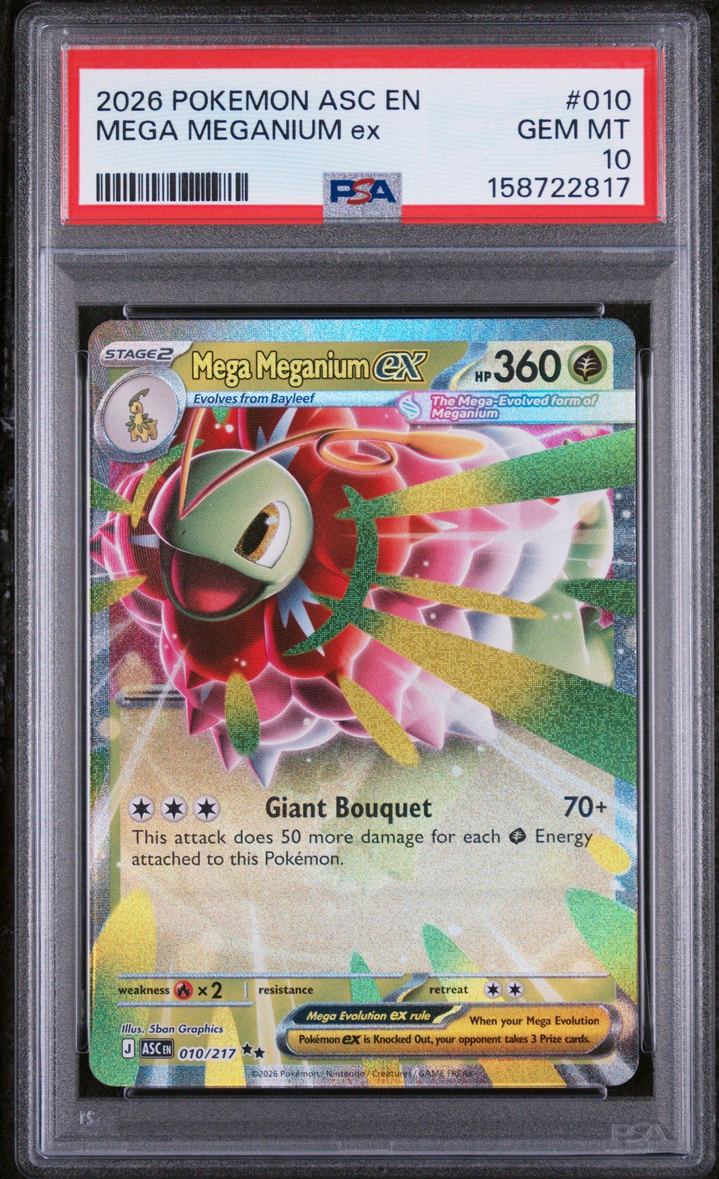 2026 Pokemon Asc En-ascended Heroes 010 Mega Meganium Ex PSA 10