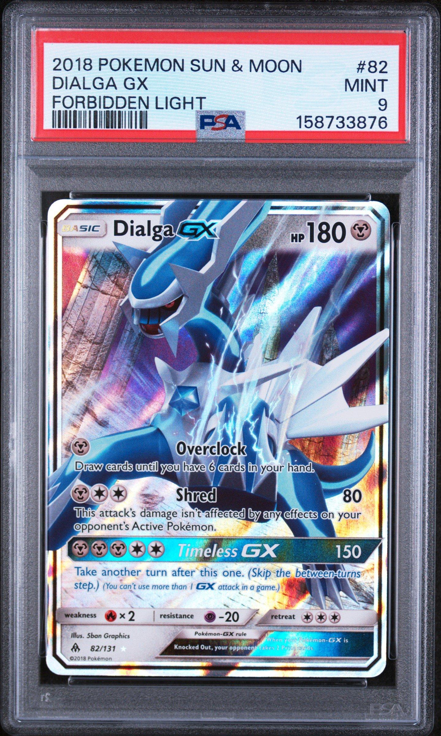 2018 Pokemon Sun & Moon Forbidden Light 82 Dialga Gx PSA 9 Graded