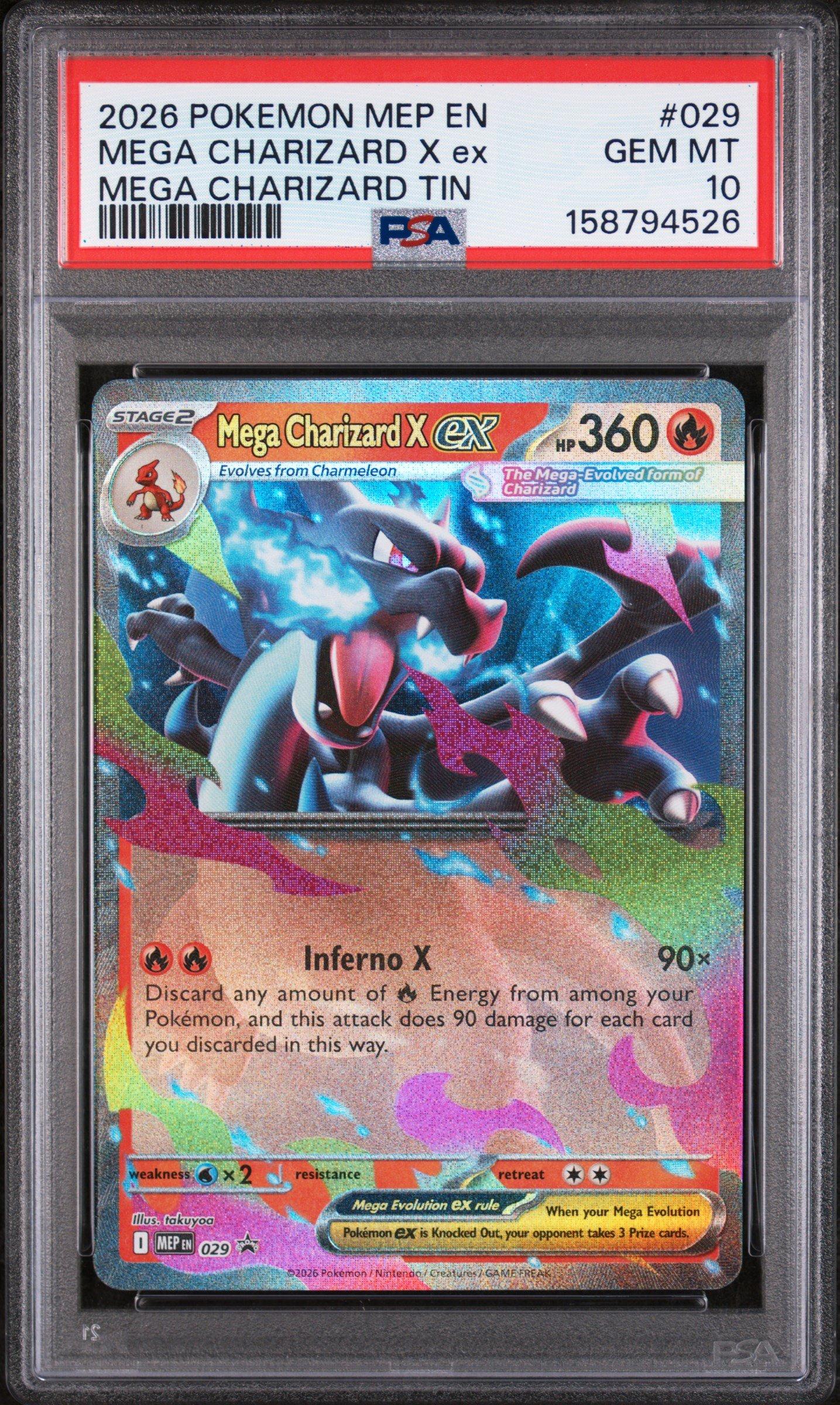 2026 Pokemon Mep En-me Black Star Promo 029 Mega Charizard X Ex