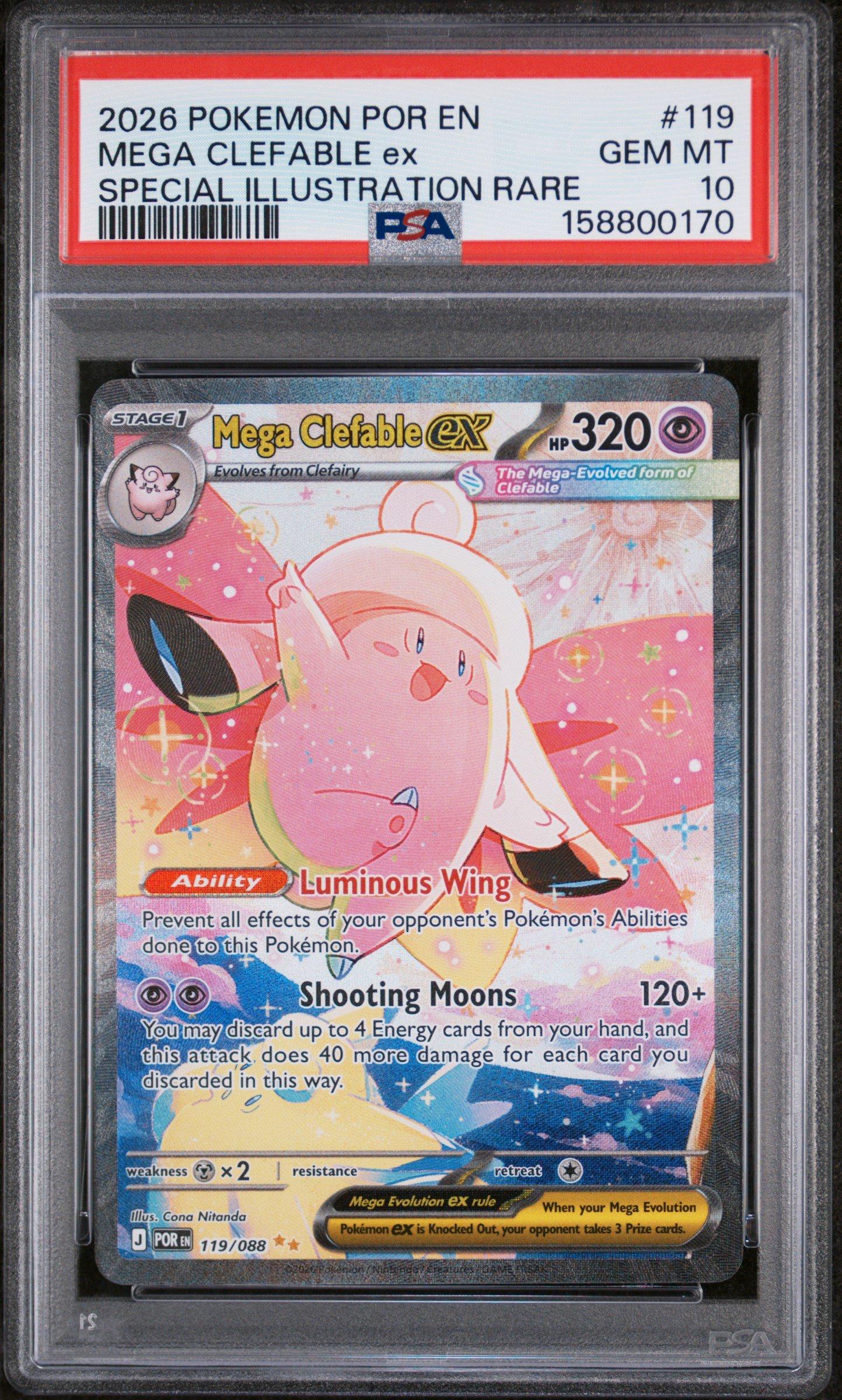 2026 Pokemon Por En-perfect Order 119 Mega Clefable Ex Special