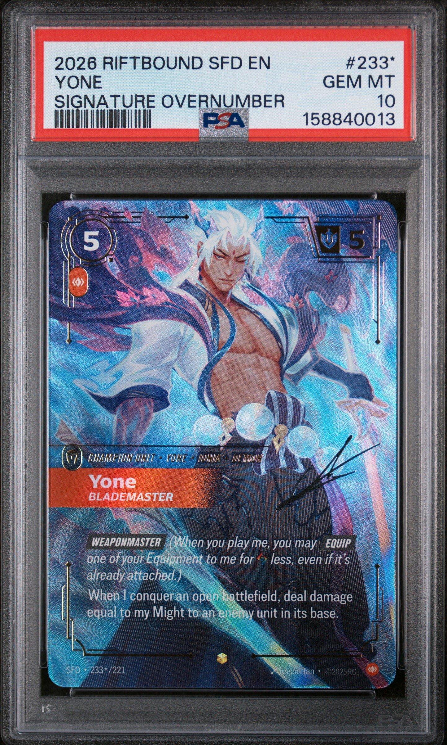 riftbound リフトバウンド　ヨネ　yone オーバーナンバー 2026 Riftbound: League Of Legends Sfd-spiritforged 233* Yone