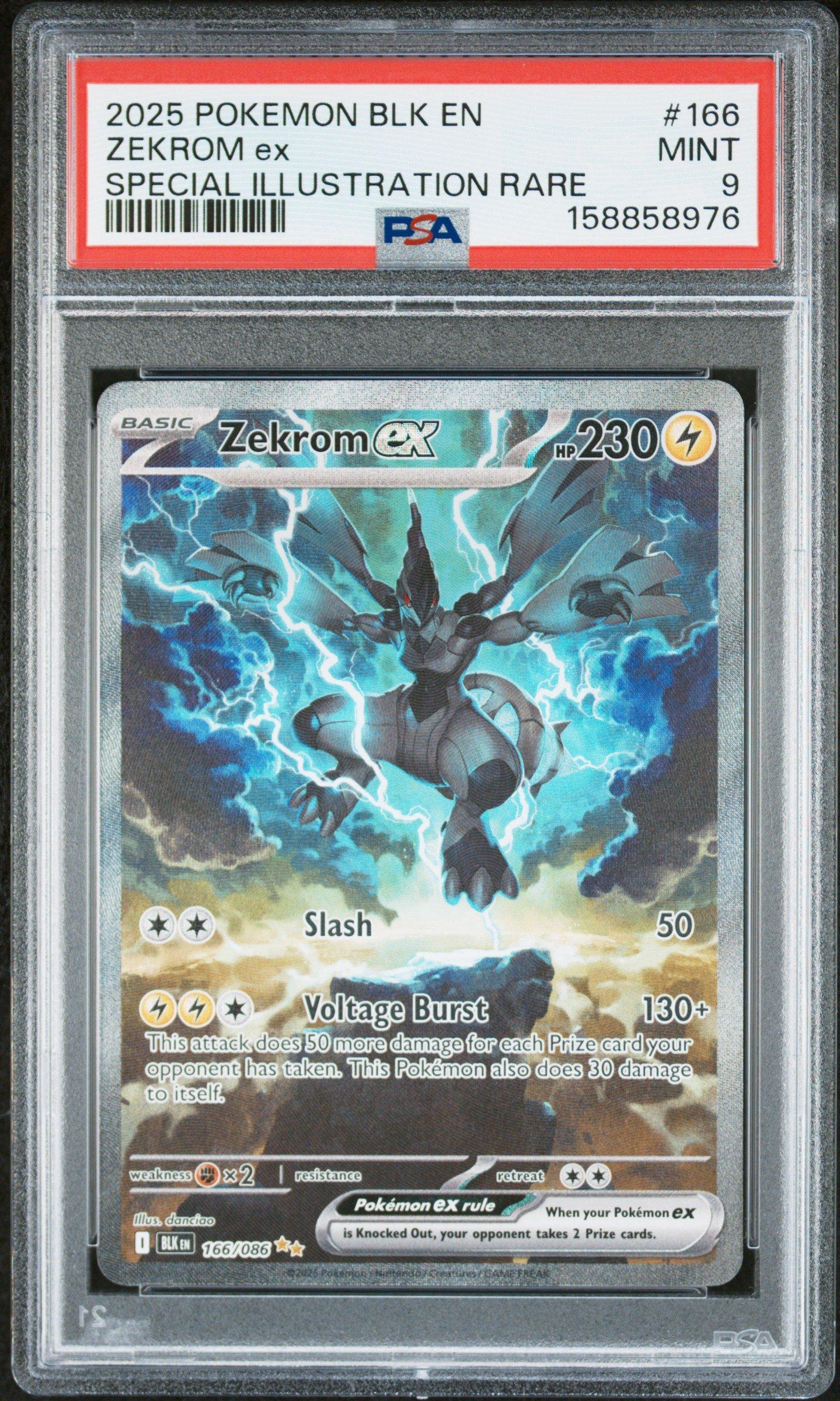 2025 Pokemon Blk En-black Bolt 166 Zekrom Ex Special Illustration