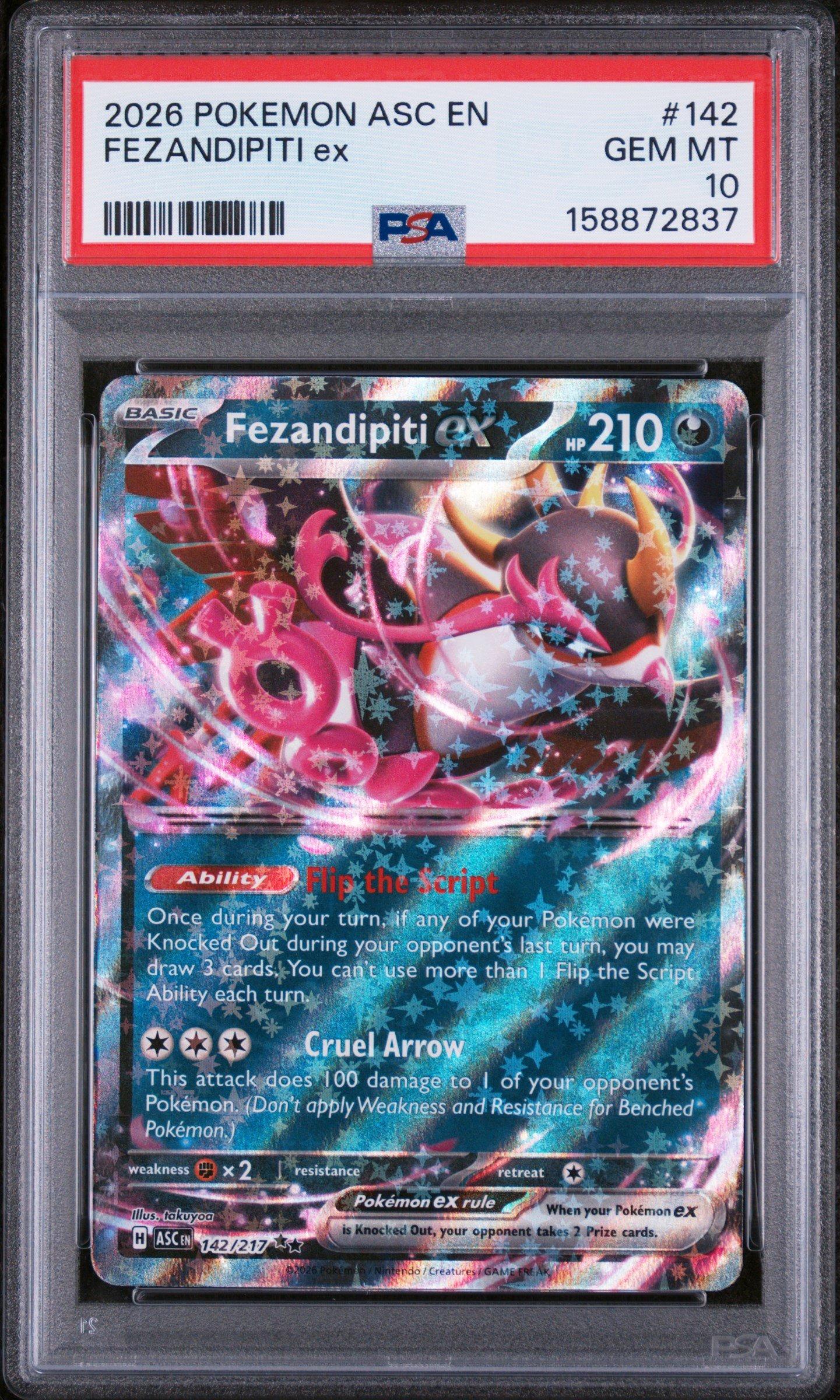 2026 Pokemon Asc En-ascended Heroes 142 Fezandipiti Ex PSA 10