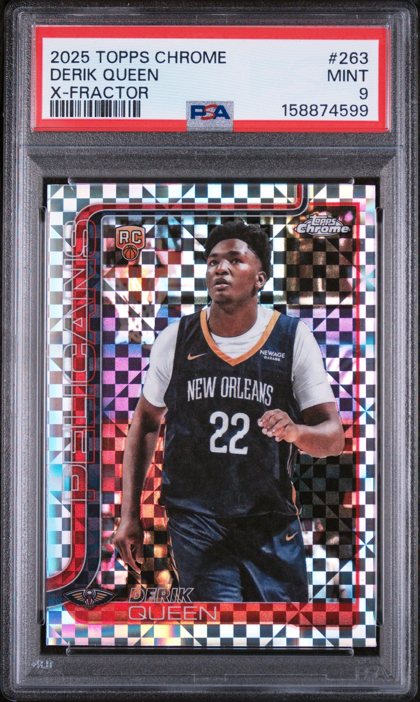 2025 Topps Chrome 263 Derik Queen X-fractor PSA 9 Graded Card