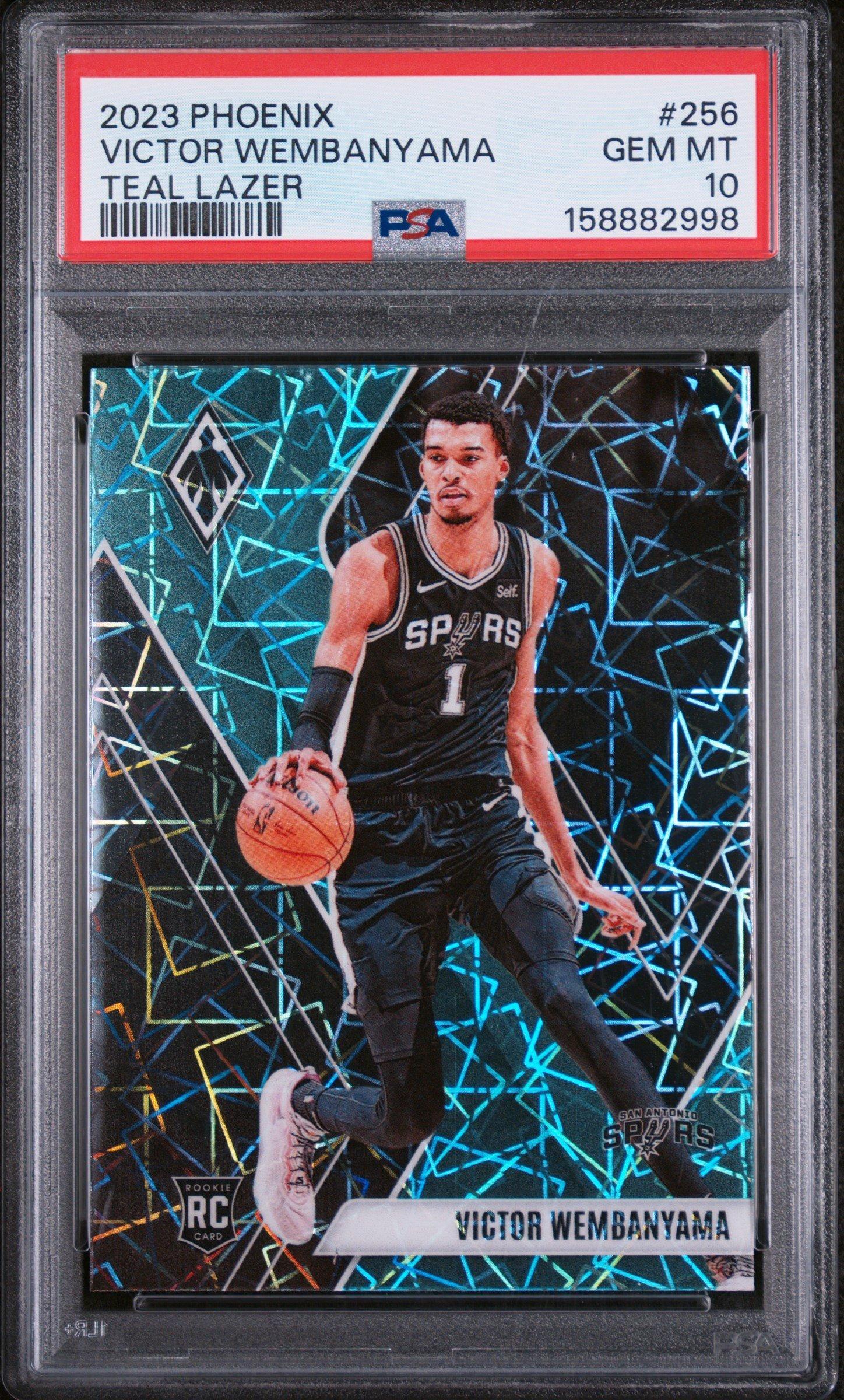 2023 Panini Phoenix 256 Victor Wembanyama Teal Lazer PSA 10 Graded