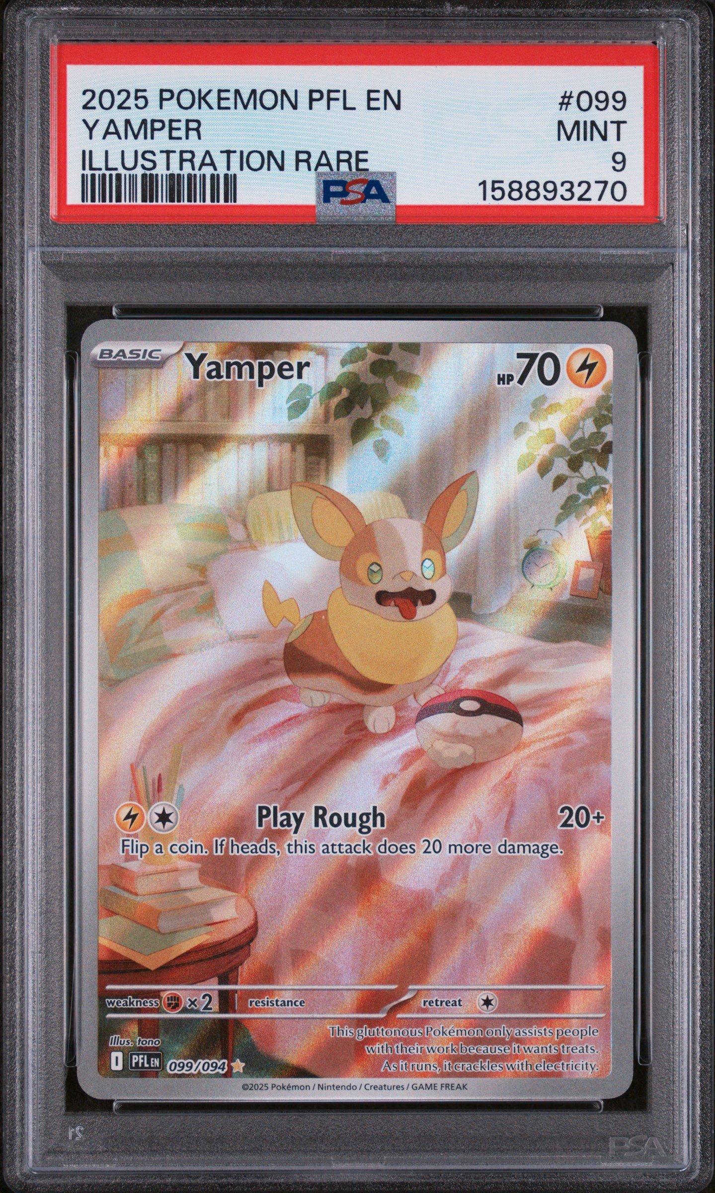 2025 Pokemon Pfl En-phantasmal Flames 099 Yamper Illustration Rare
