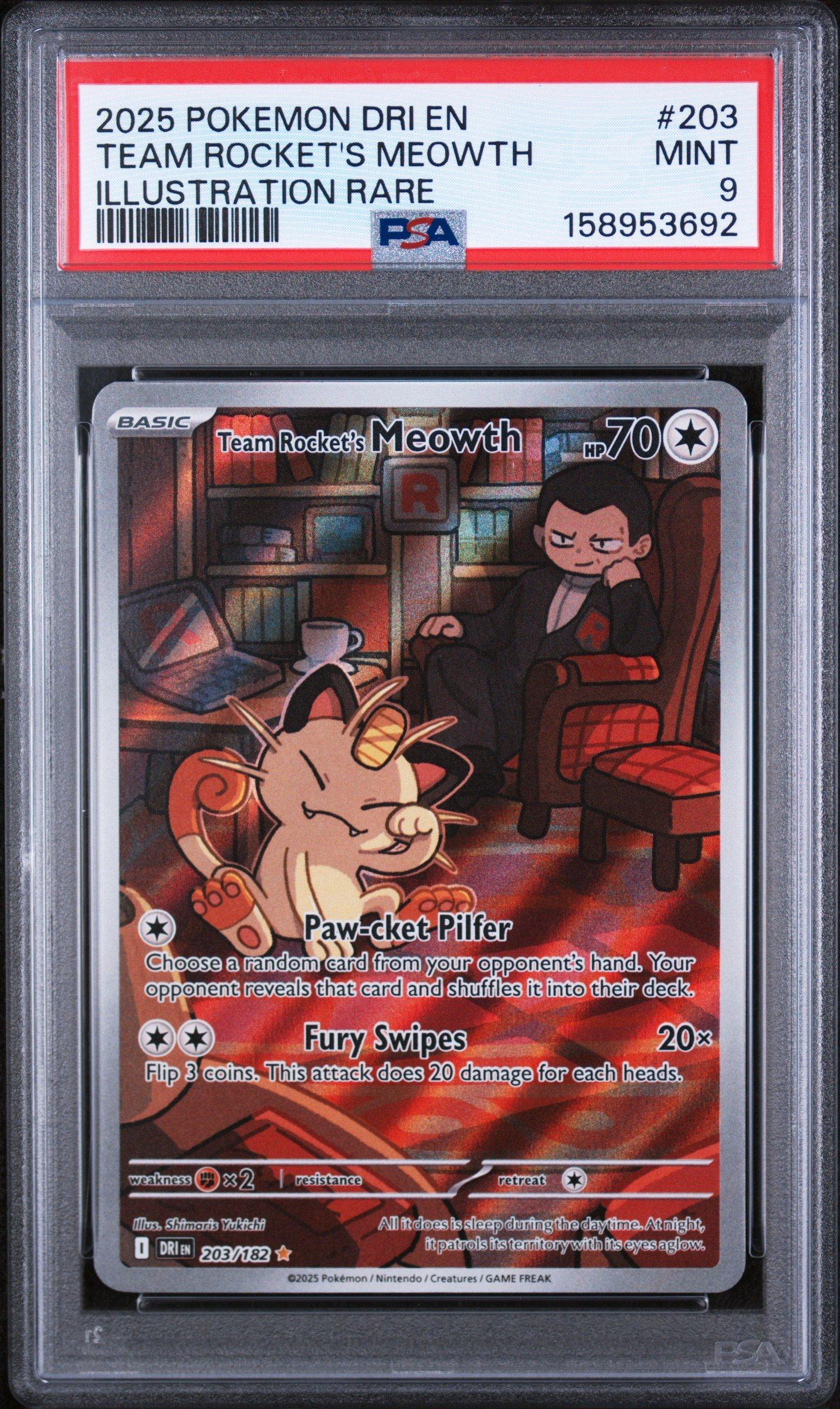 2025 Pokemon Dri En-destined Rivals 203 Team Rocket's Meowth