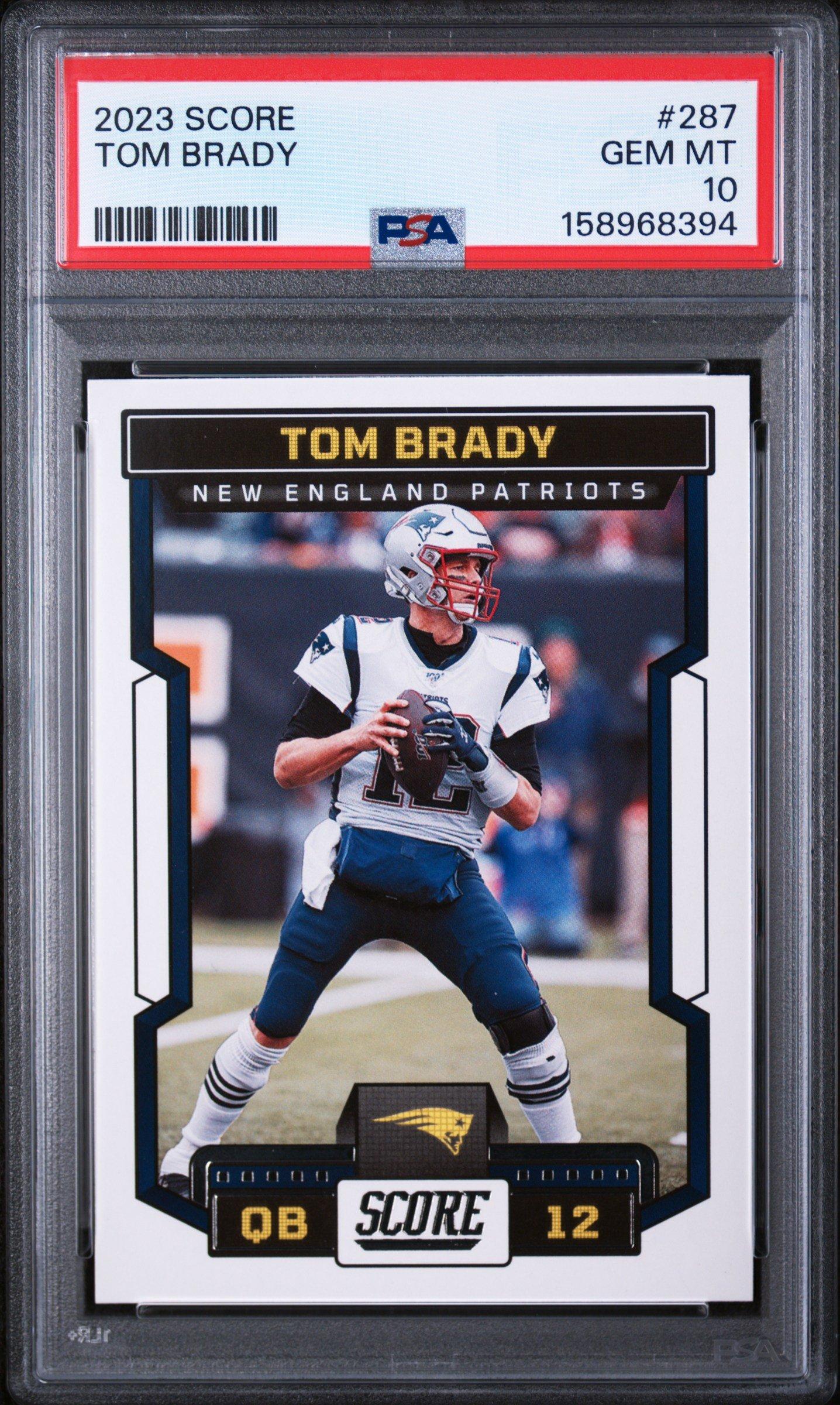 tom brady graded cards 2023 Panini Score 287 Tom Brady PSA 10 Graded Card