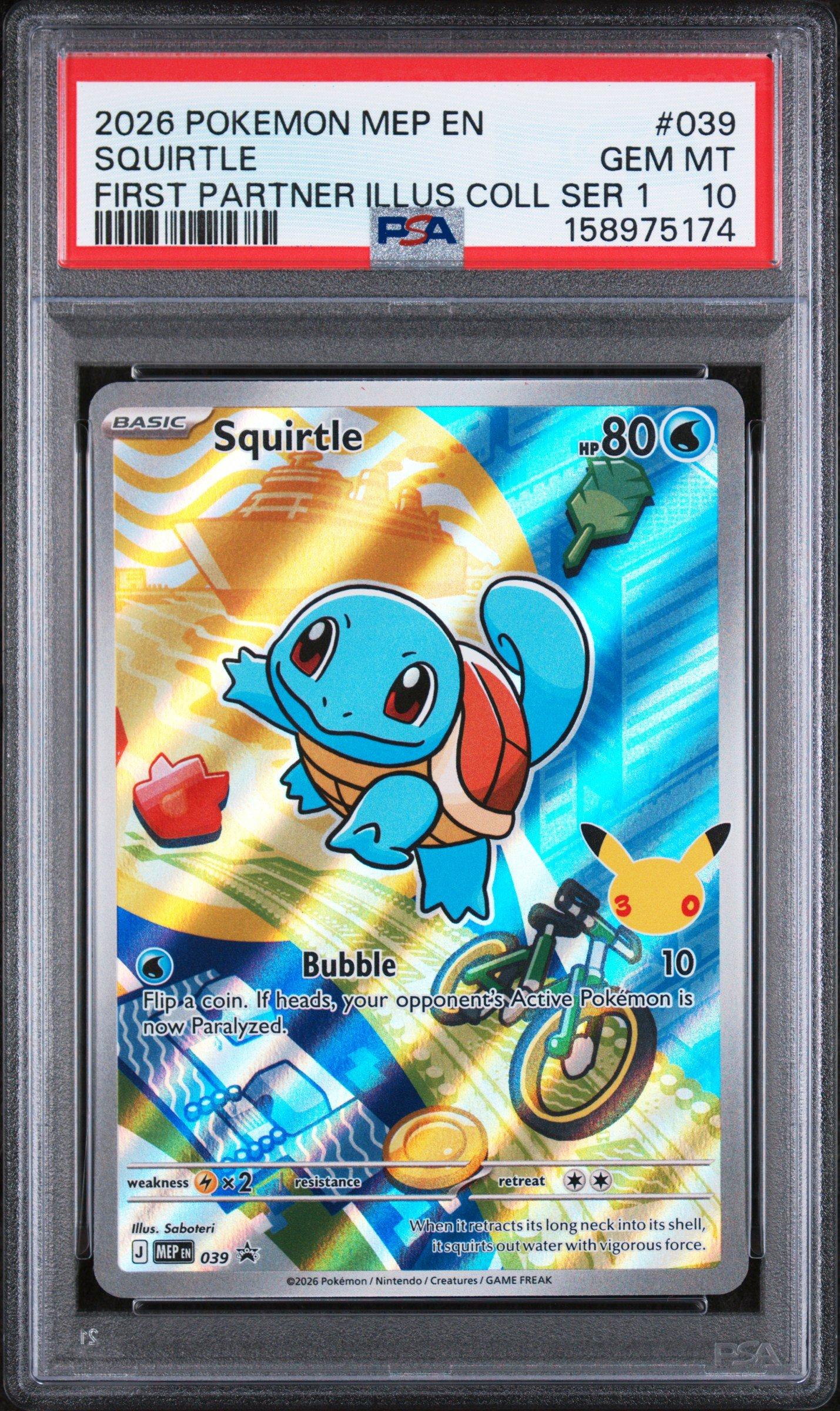 2026 Pokemon Mep En-me Black Star Promo 039 Squirtle First Partner 