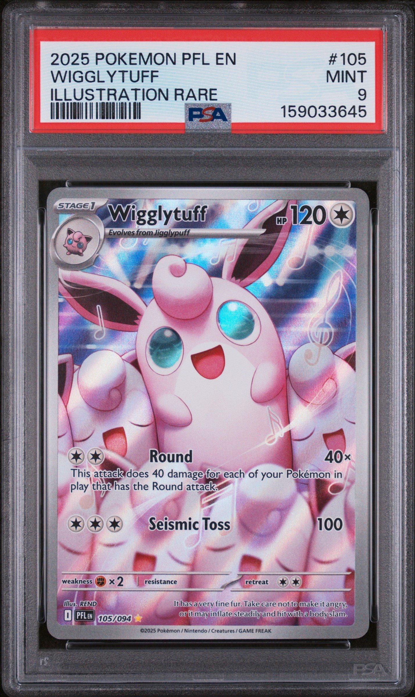 2025 Pokemon Pfl En-phantasmal Flames 105 Wigglytuff Illustration