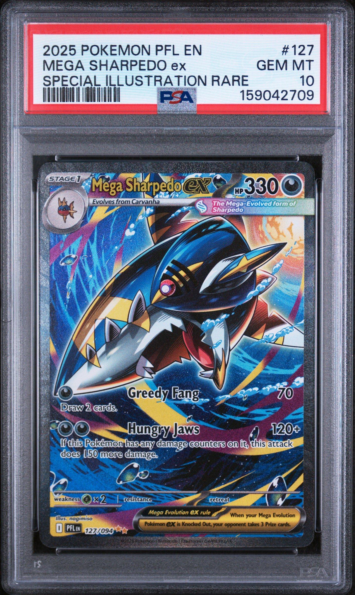 PSA9 ゲンガー　フーパ　バシャーモ　メタモン　ジガルデ　12枚　PSA8 2025 Pokemon Pfl En-phantasmal Flames 127 Mega Sharpedo Ex Special