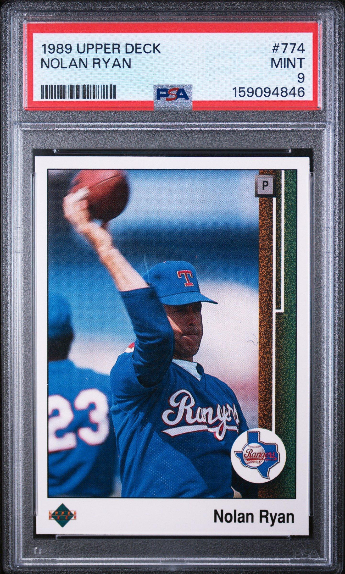 nolan ryan graded cards Nolan Ryan 1991 Upper Deck Baseball Card #345 Graded PSA 10 - Black - 8'6"  x 11'6" - Bed Bath & Beyond