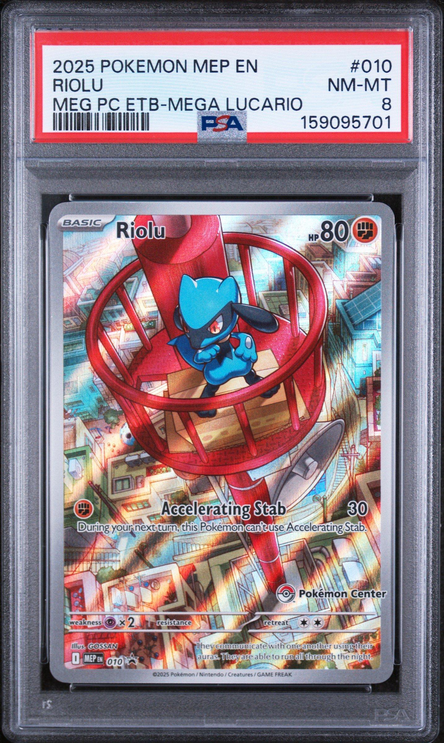 2025 Pokemon Mep En-me Black Star Promo 010 Riolu Mega Evolution